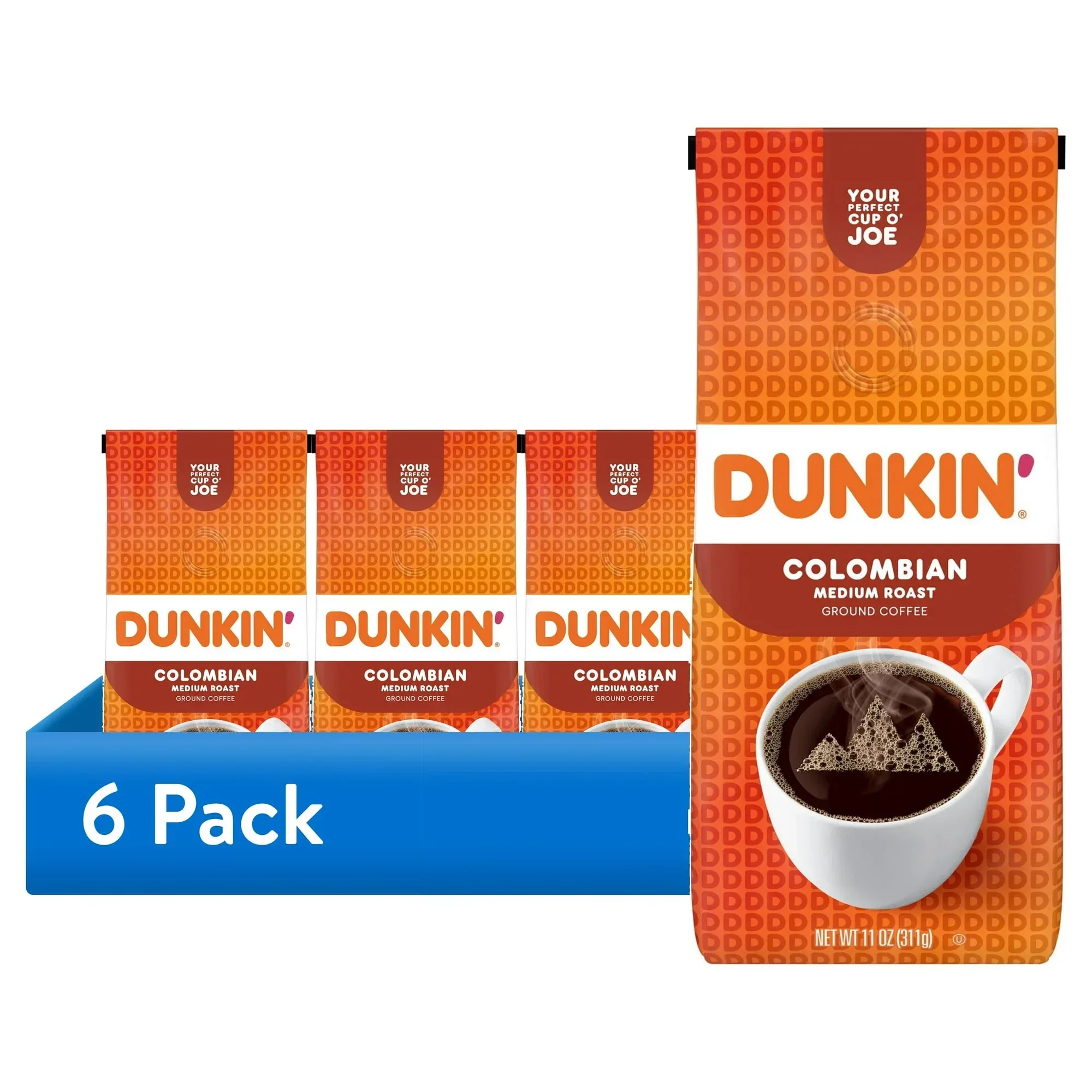 (6 pack) Dunkin’ Colombian Medium Roast Ground Coffee, 11 oz Bag - Image 7