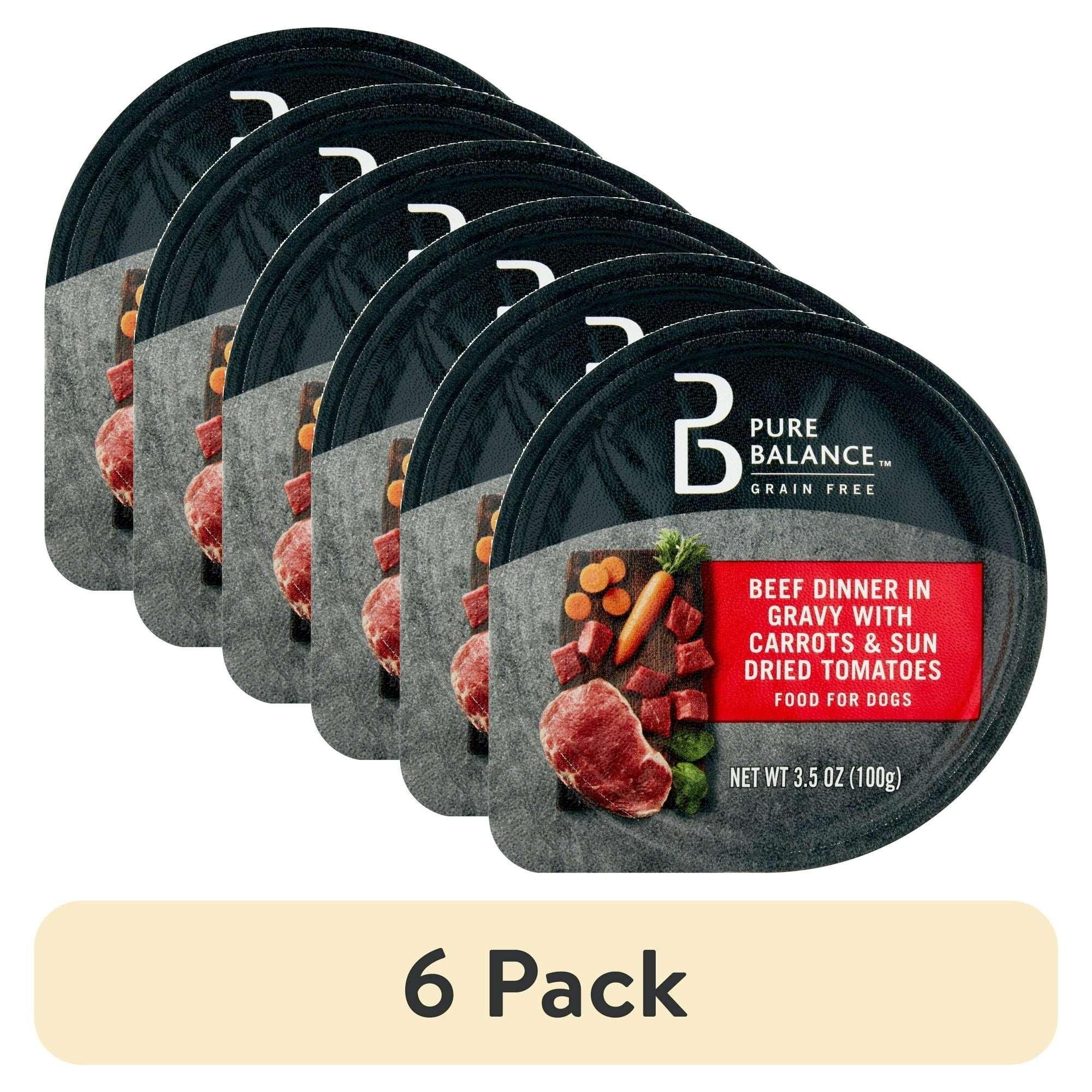(6 pack) Pure Balance Beef Dinner in Gravy with Carrots & Sun Dried Tomatoes, 3.5 oz