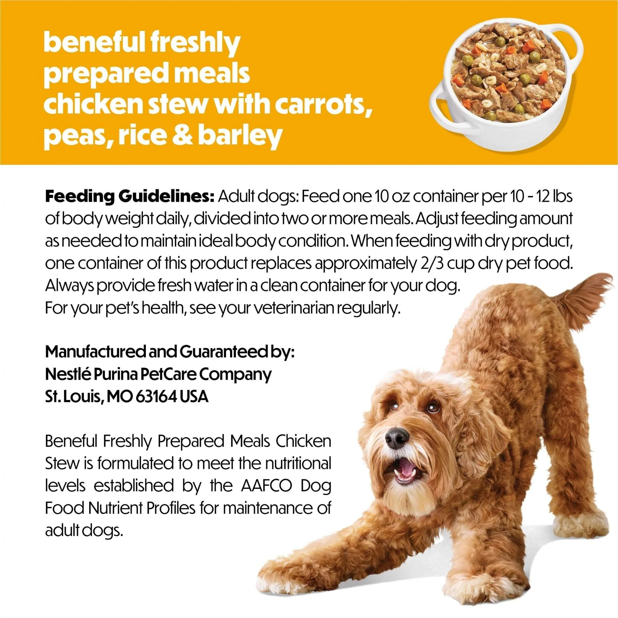(6 pack) Purina Beneful Dog Food Freshly Prepared Meals, High Protein Wet Dog Food, Dog Food Gravy, Chicken Stew, 10 oz. - Image 10