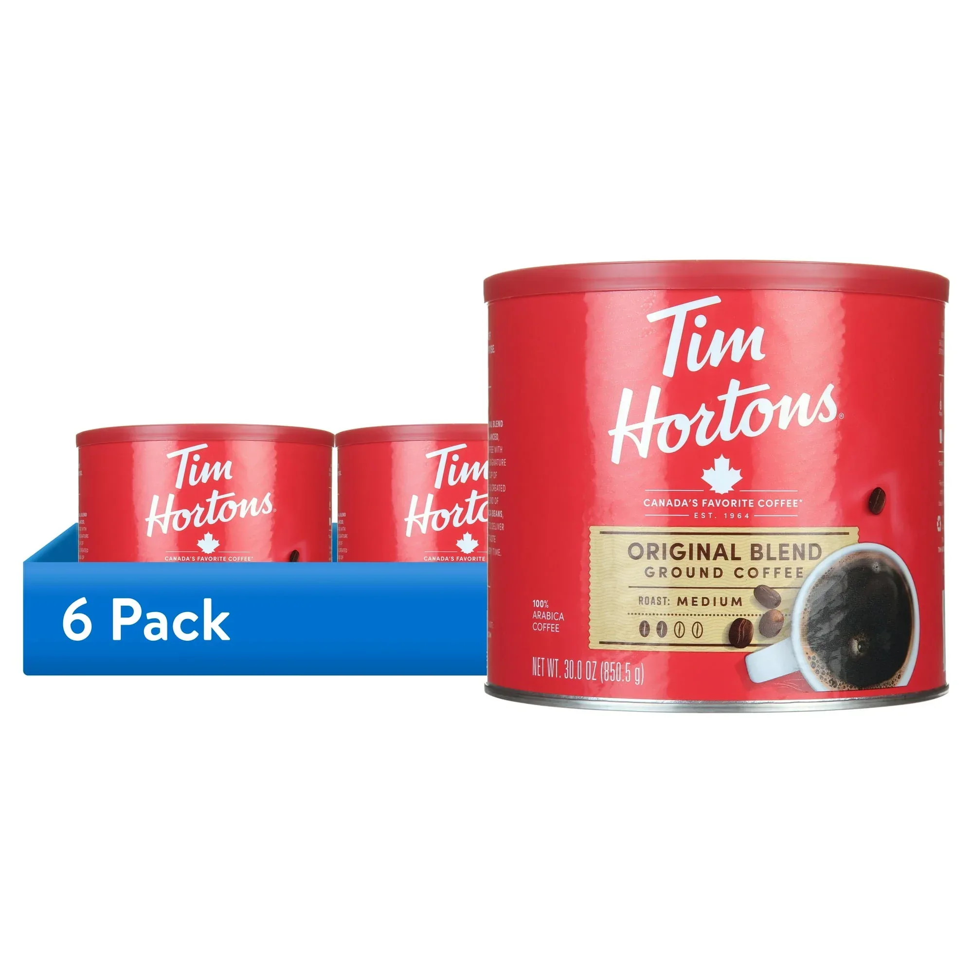 (Single) Tim Hortons Original Blend Ground Coffee, 100% Arabica Medium Roast, 30 oz Canister - Image 5