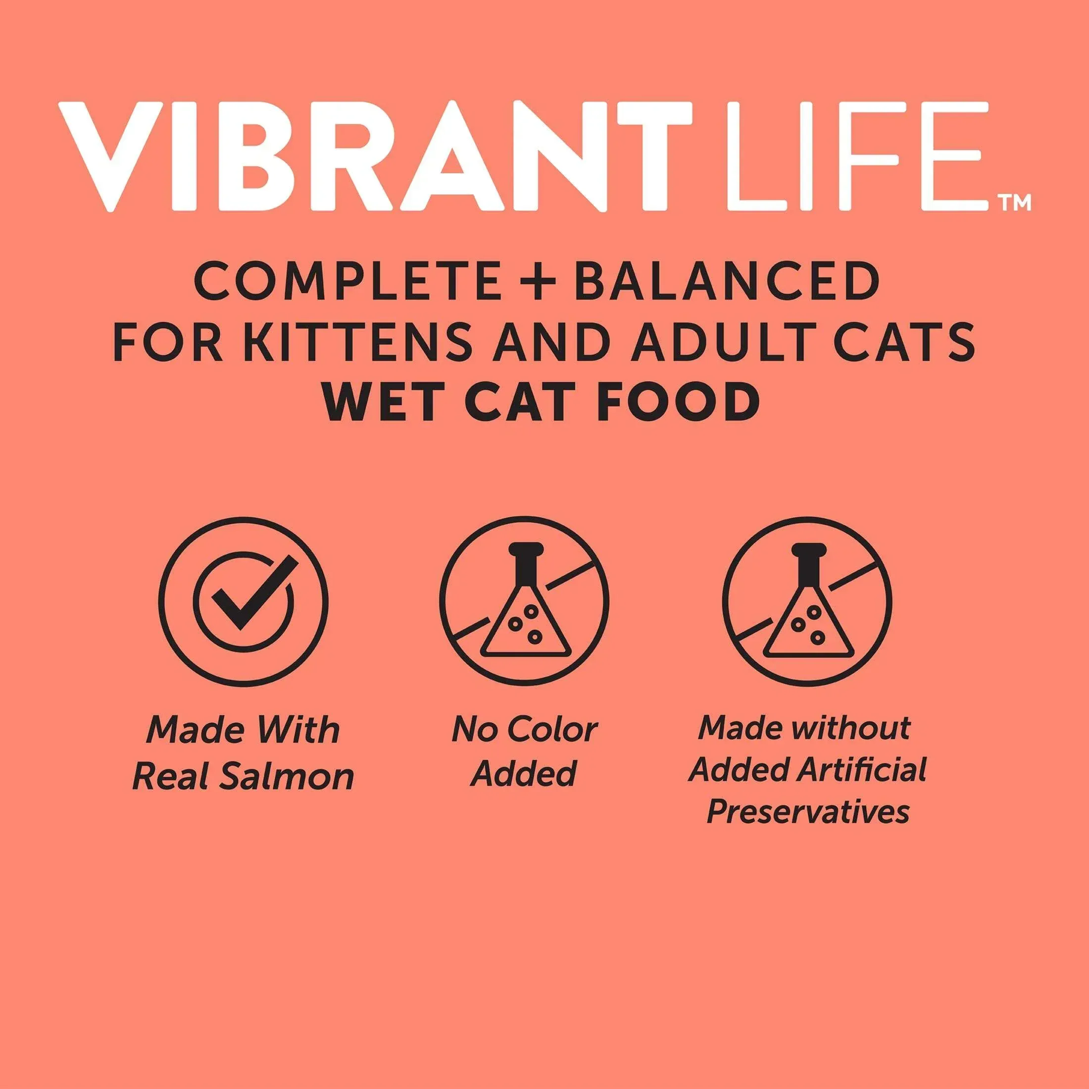 (6 pack) Vibrant Life Gourmet Salmon Entree Cuts in Gravy, Complete + Balanced, 2.64 oz Split Cup - Image 4