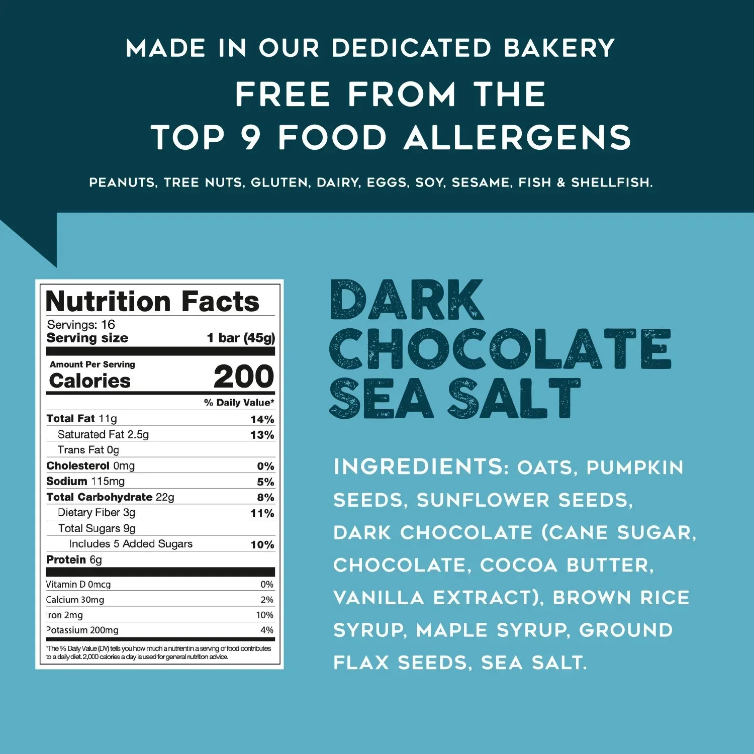 88 Acres Granola Bars, Dark Chocolate Sea Salt Seed+Oat, 16 pk. - Image 2