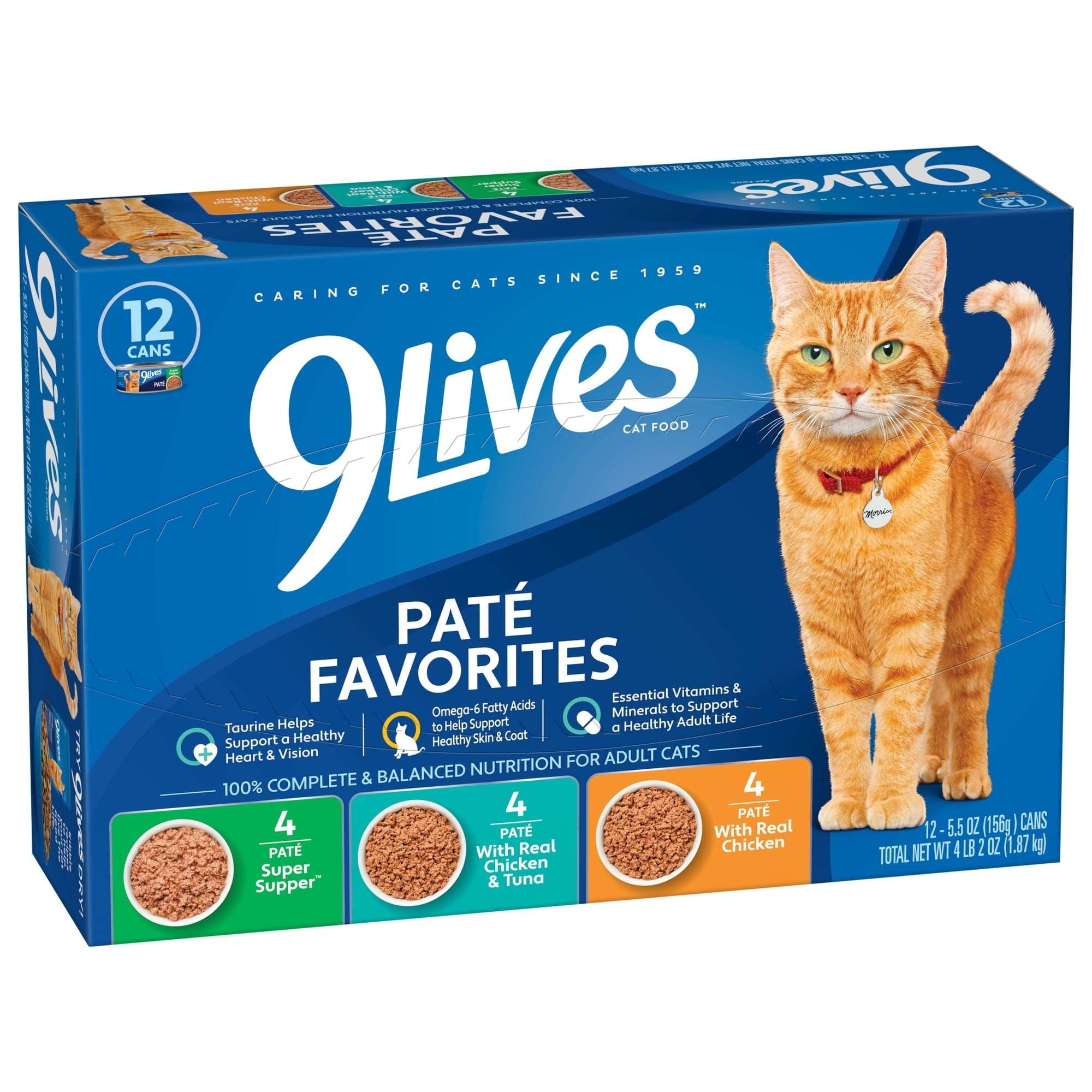 9Lives Paté Favorites Wet Cat Food Variety pack, 5.5 oz. Cans (pack of 12) - Image 10