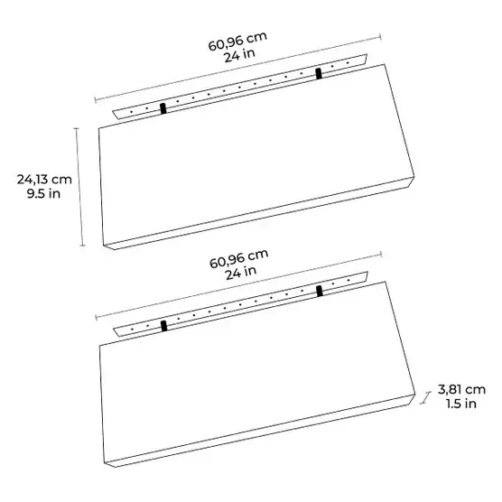 Acacia Floating Wood Shelf, 2-pack - Image 3