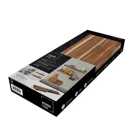 Acacia Floating Wood Shelf, 2-pack - Image 6
