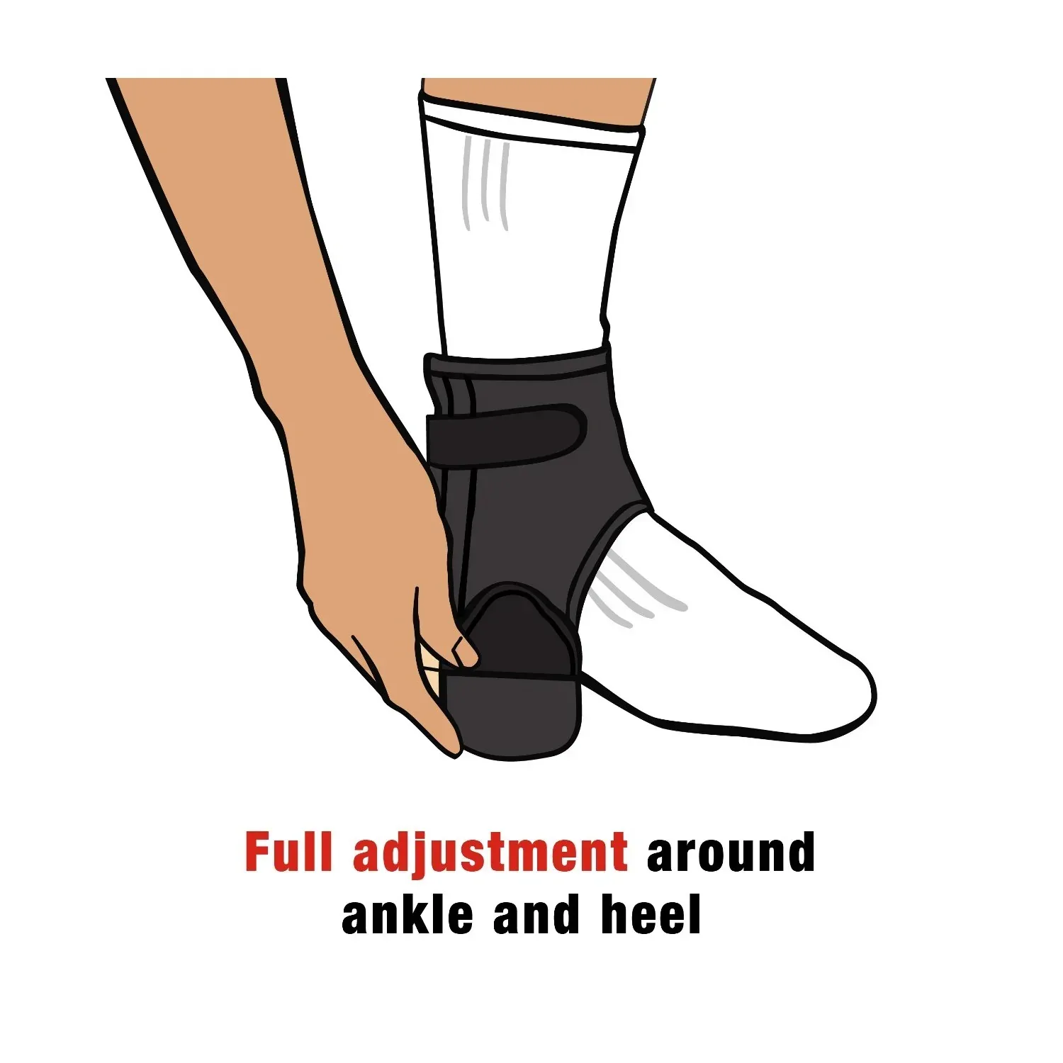 ACE Brand Ankle Support with Side Stabilizers, Adjustable, Black, 1 Brace - Image 3