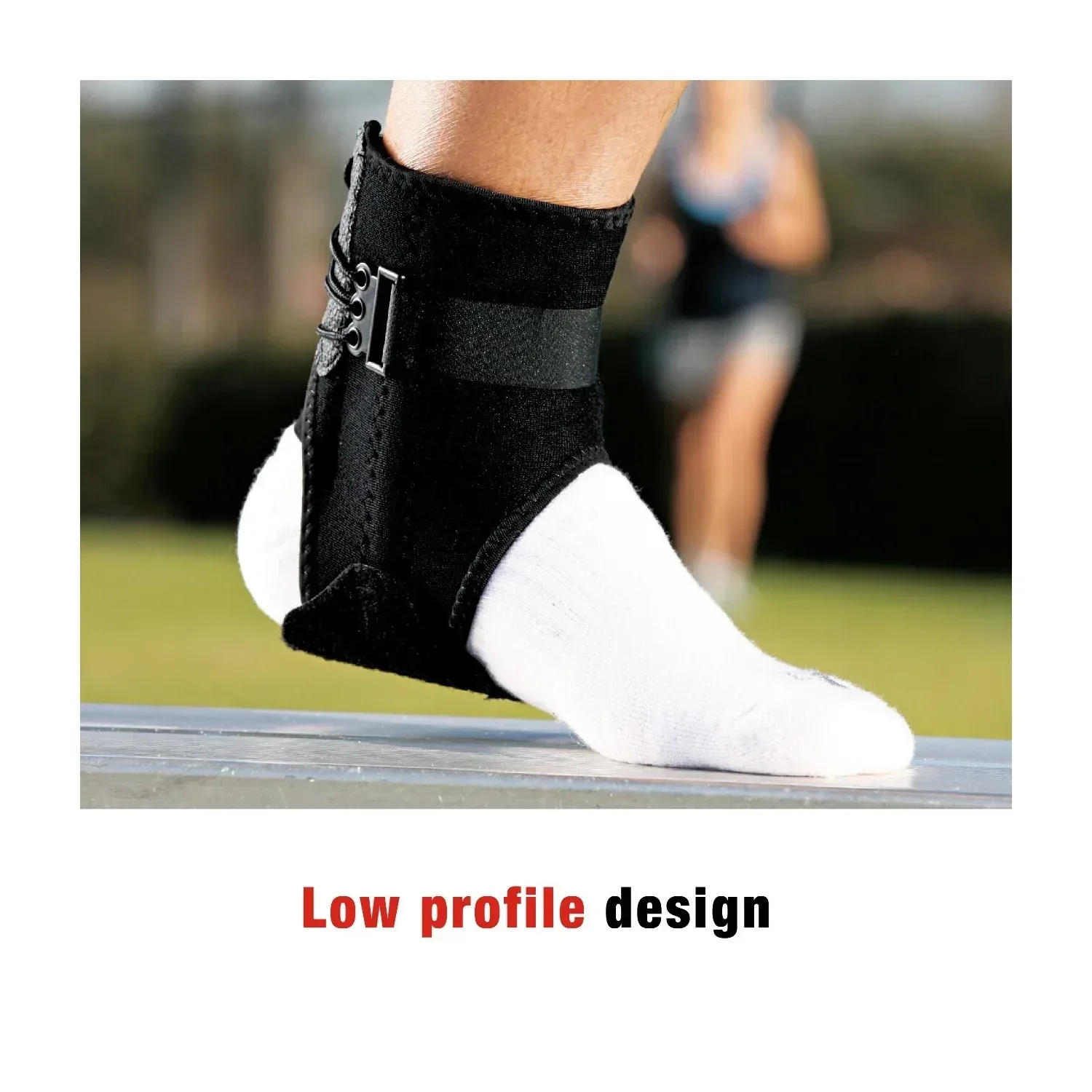 ACE Brand Ankle Support with Side Stabilizers, Adjustable, Black, 1 Brace - Image 4