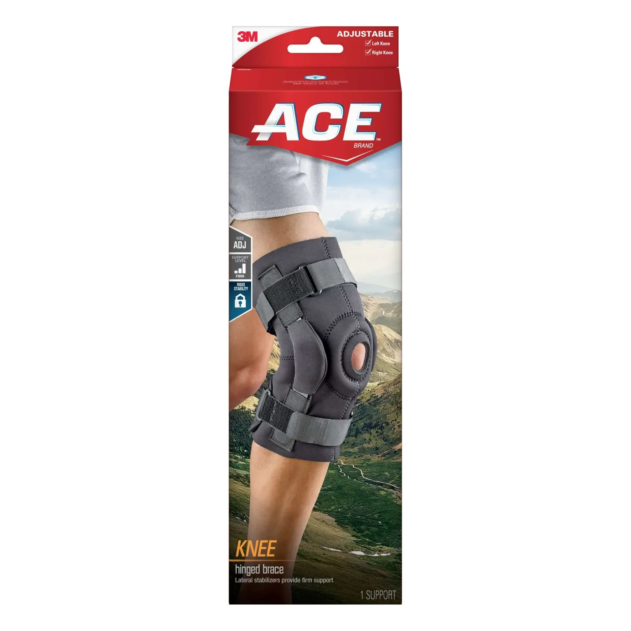 ACE Brand Hinged Knee Brace, Adjustable, Black, 1/Pack - Image 11