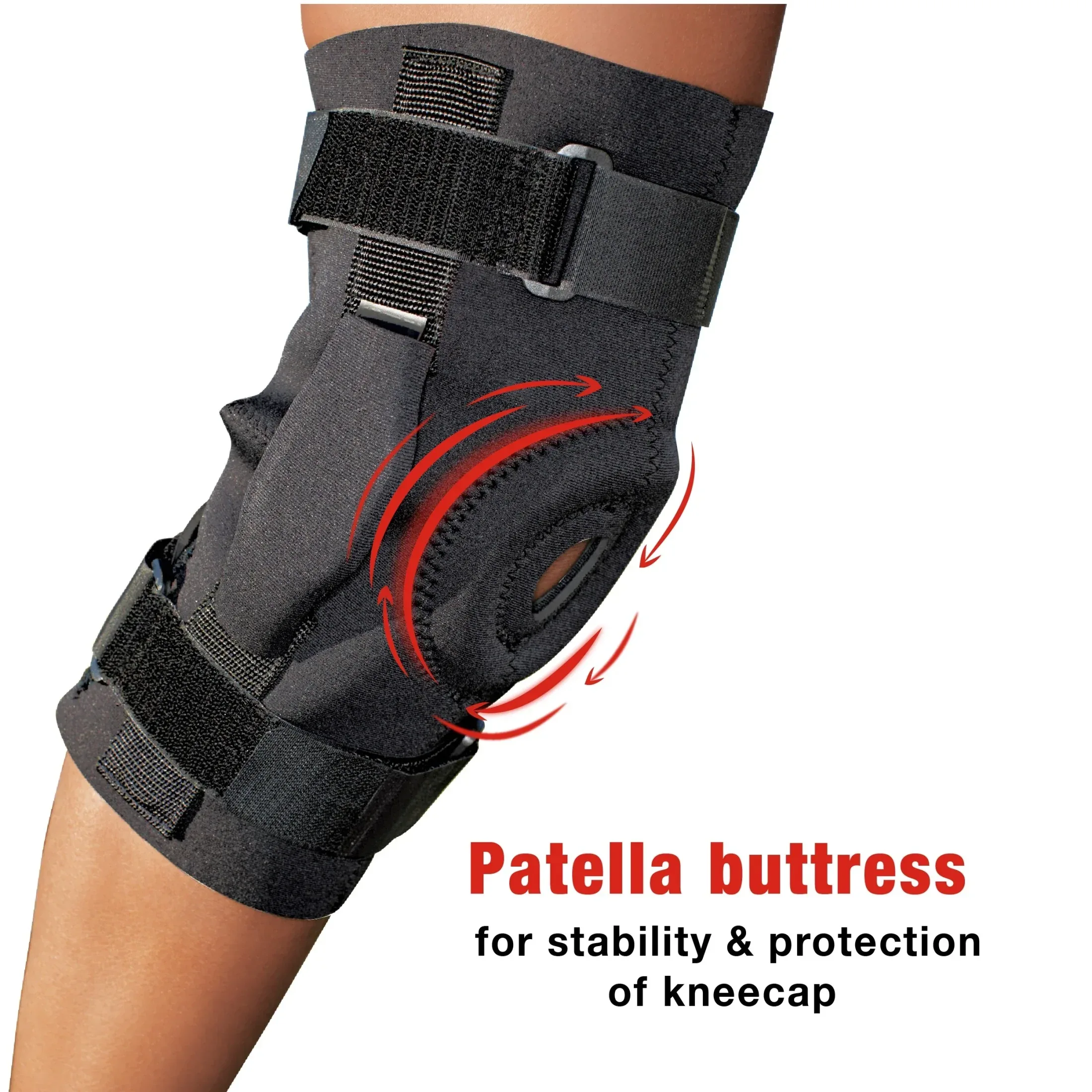 ACE Brand Hinged Knee Brace, Adjustable, Black, 1/Pack - Image 4