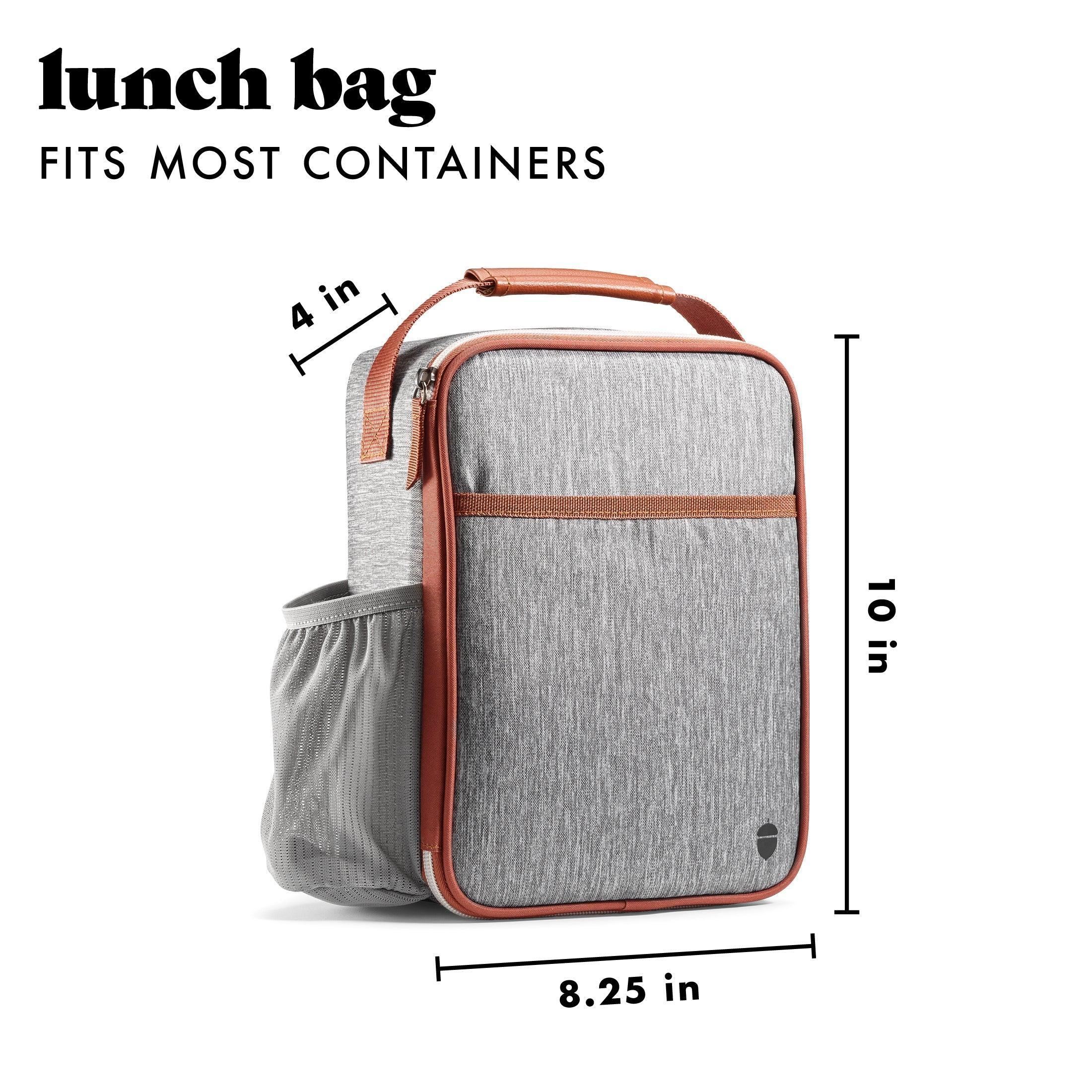 Acorn St by Fit & Fresh Vertical Insulated Reusable Lunch Bag for Men, Women, Kids, Steel - Image 6