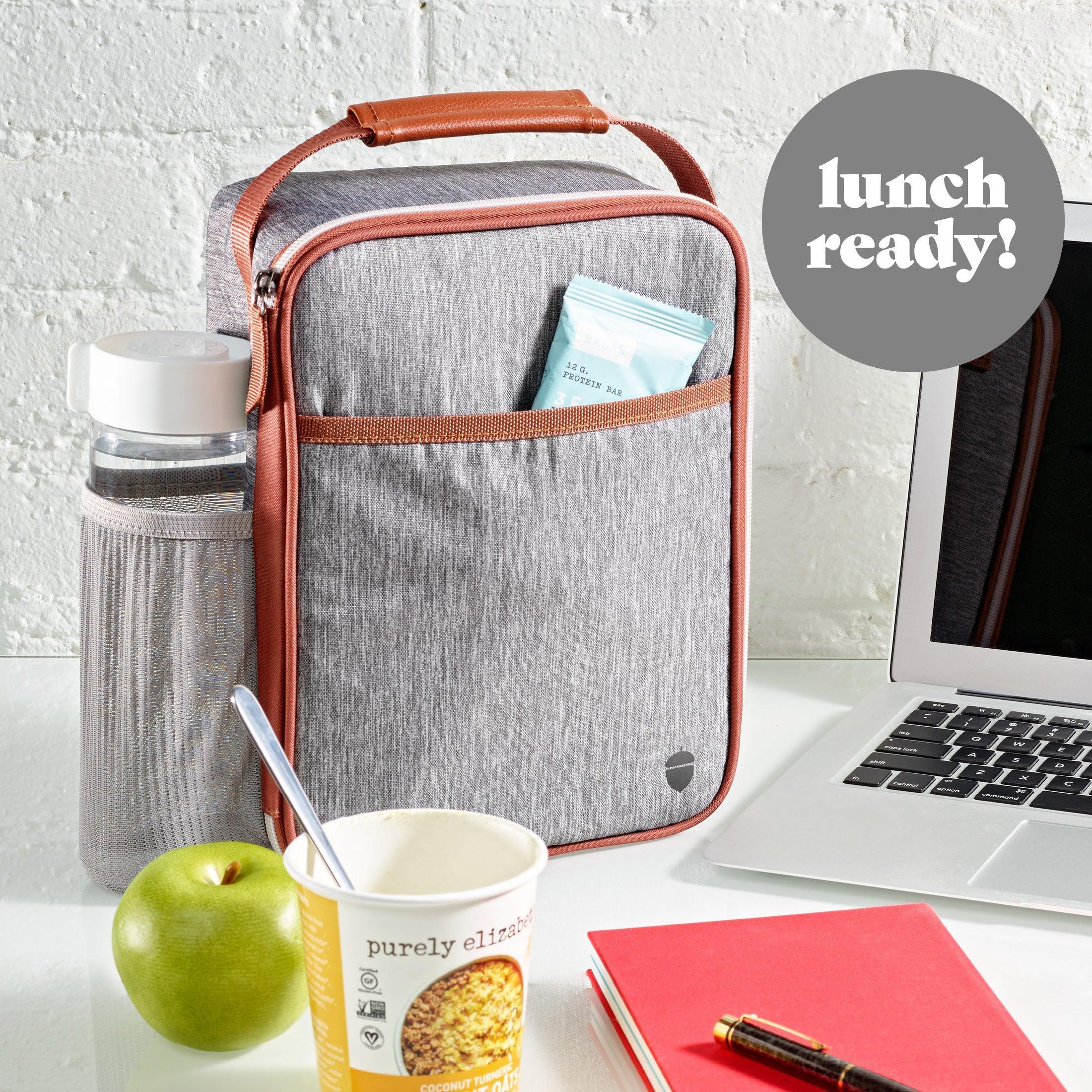 Acorn St by Fit & Fresh Vertical Insulated Reusable Lunch Bag for Men, Women, Kids, Steel - Image 8