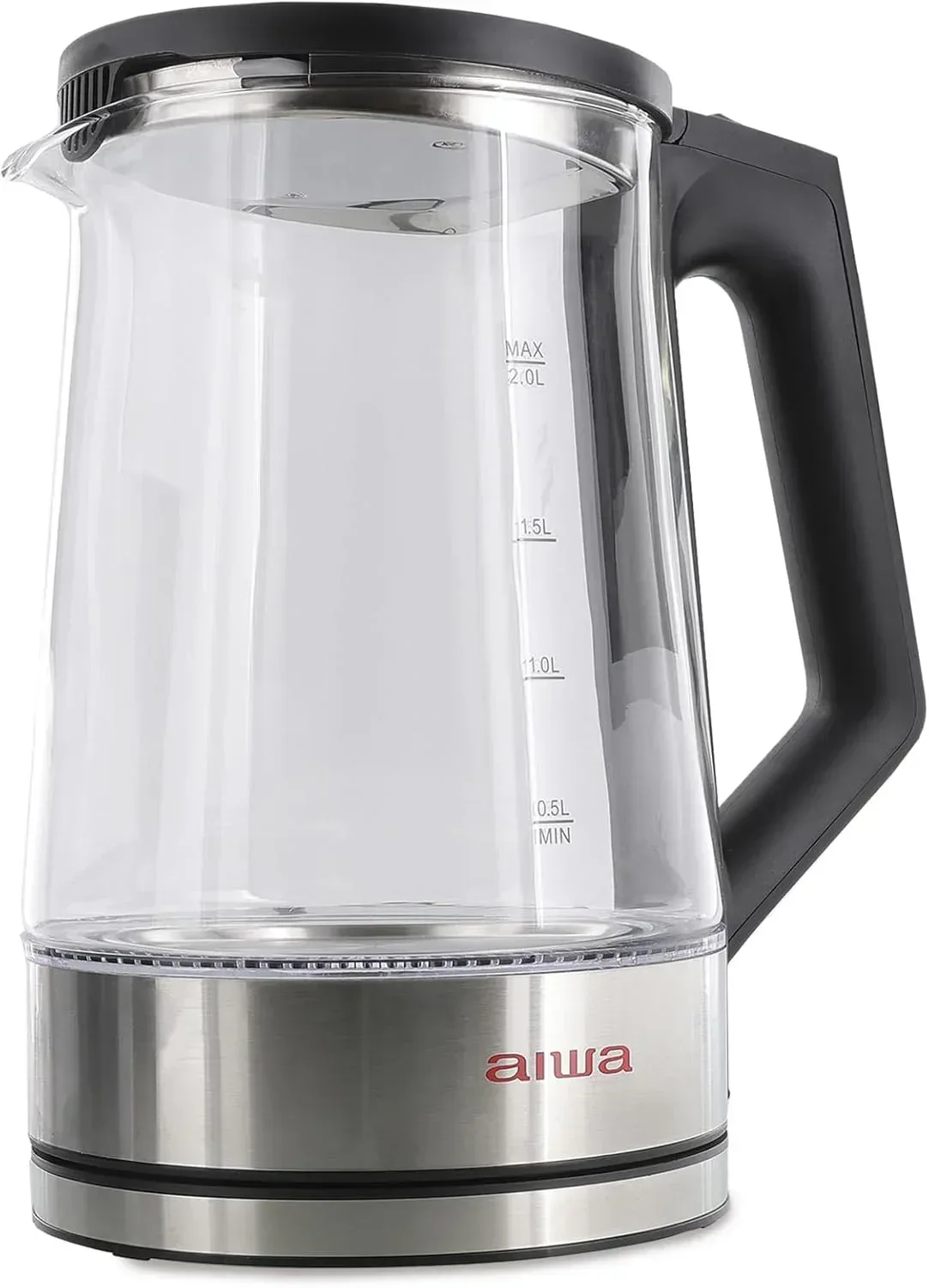 Aiwa 2-Liter Glass Electric Water Kettle, Cordless Hot Water Boiler with Auto-Shutoff, Black - Image 13