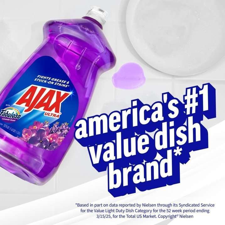 Ajax Ultra Liquid Dish Soap with Fabuloso Lavender Scent, Easy-Flip Cap, 52 fl oz Bottle - Image 2