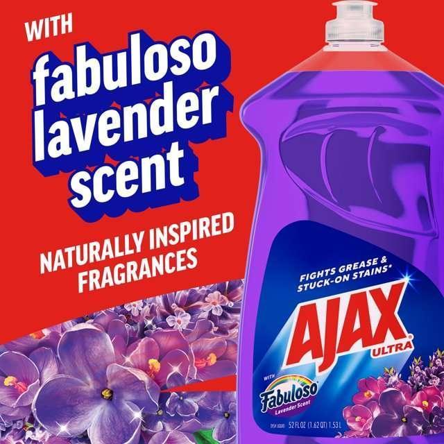 Ajax Ultra Liquid Dish Soap with Fabuloso Lavender Scent, Easy-Flip Cap, 52 fl oz Bottle - Image 5