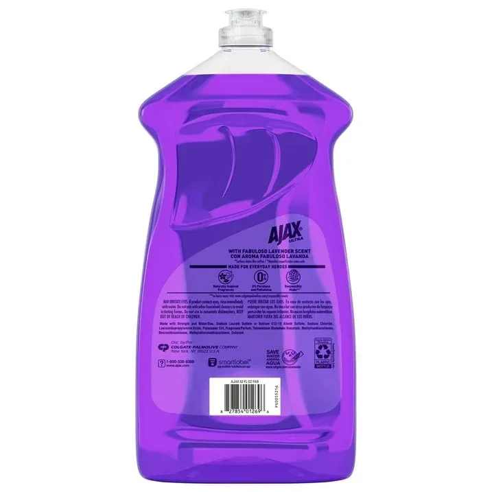 Ajax Ultra Liquid Dish Soap with Fabuloso Lavender Scent, Easy-Flip Cap, 52 fl oz Bottle - Image 7