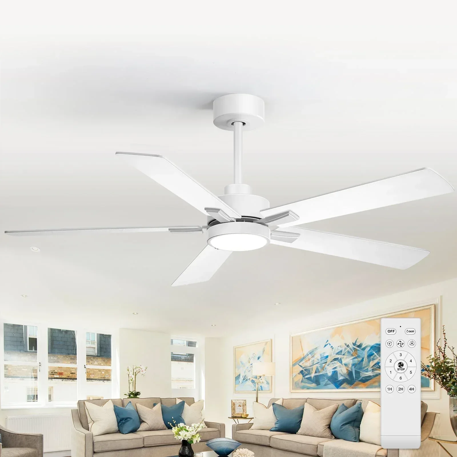 ALKAFY 52 inch Gold & Black LED Ceiling Fan with Remote - Adjustable Reversible Motor for Bedroom Living Room - Image 10