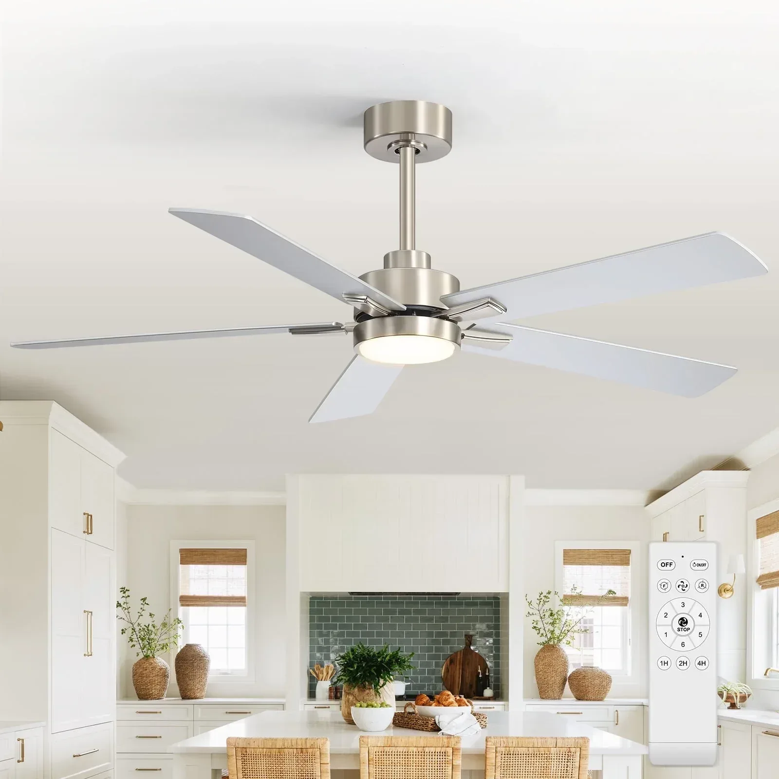 ALKAFY 52 inch Gold & Black LED Ceiling Fan with Remote - Adjustable Reversible Motor for Bedroom Living Room - Image 9