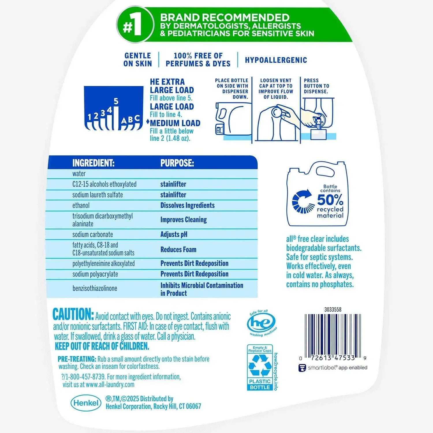all® Liquid Laundry Detergent, with Advanced OXI Stain Removers, 208oz, 140 loads - Image 2