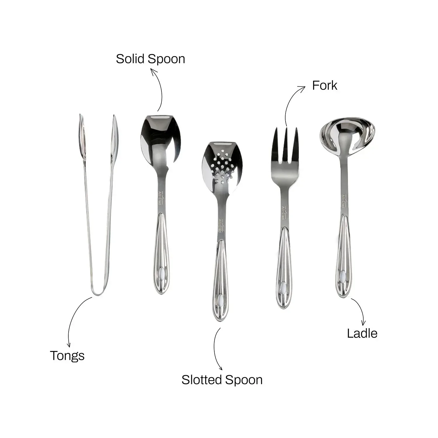 All-Clad Cook & Serve 5-piece Stainless Steel Kitchen Tool Set - Image 5