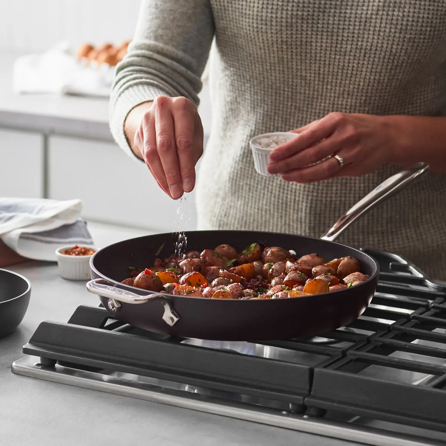 All-Clad HA1 Expert Nonstick 3-Piece Skillet Set, 8", 10" & 12" - Image 2