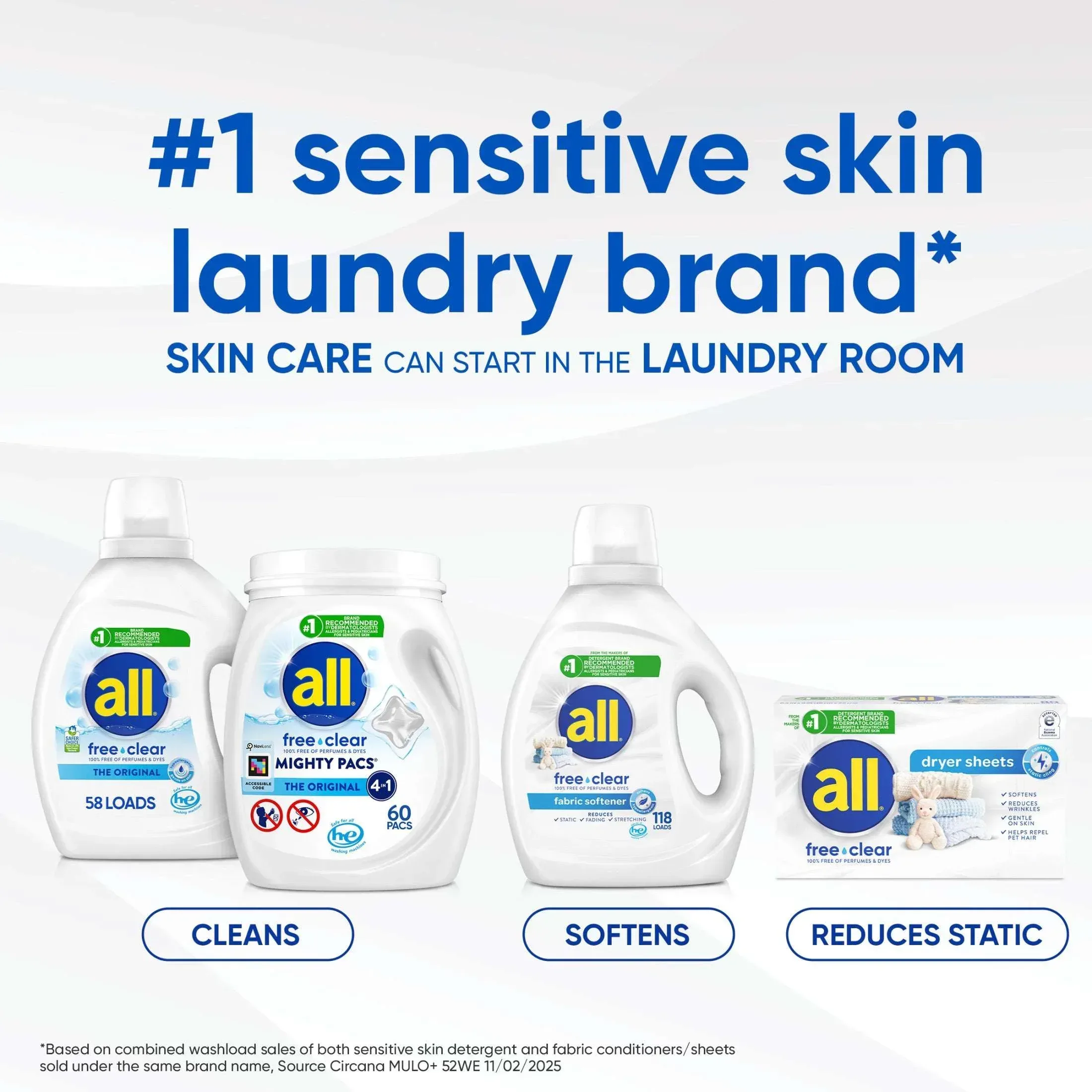 all Free Clear Liquid Laundry Detergent, 30 oz, 24 Loads - Image 10