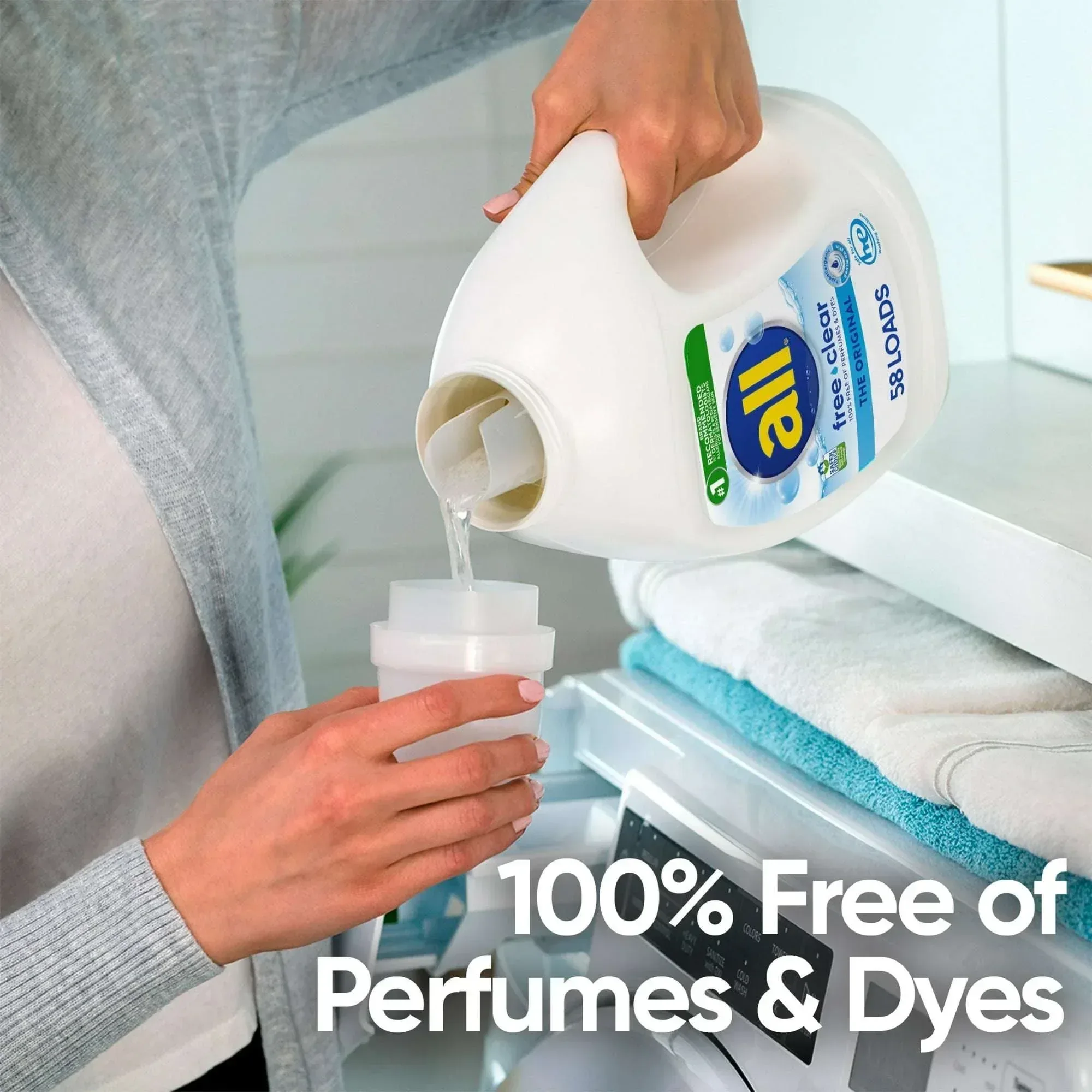 all Free Clear Liquid Laundry Detergent, 73 oz, 58 Loads - Image 3