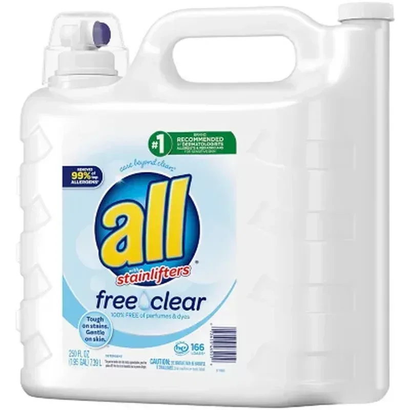 All Liquid Laundry Detergent Free Clear for Sensitive Skin (250 Oz.,166 Loads) - Image 3