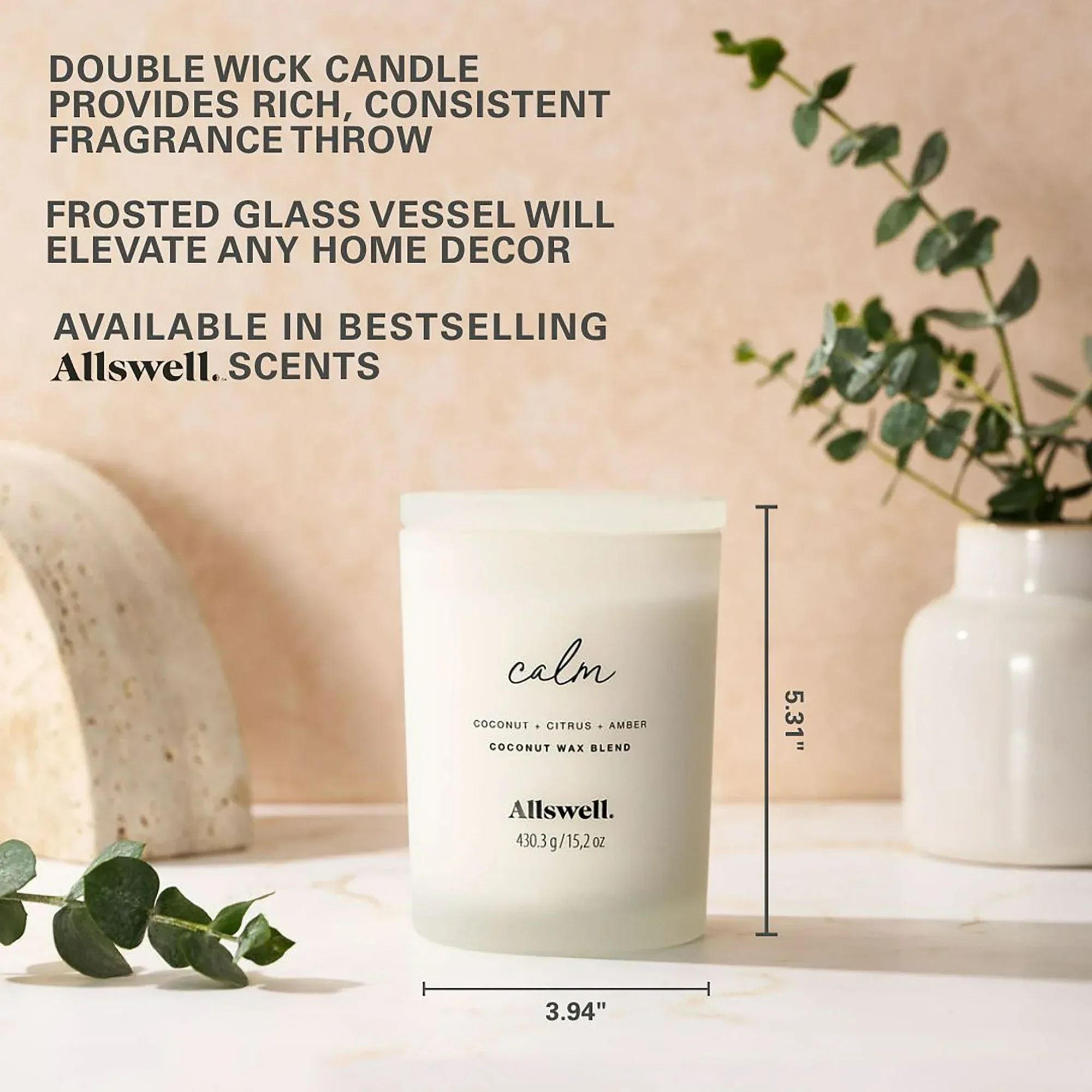 Allswell Scented 2-Wick Spa Jar Candle 15oz. - Image 12