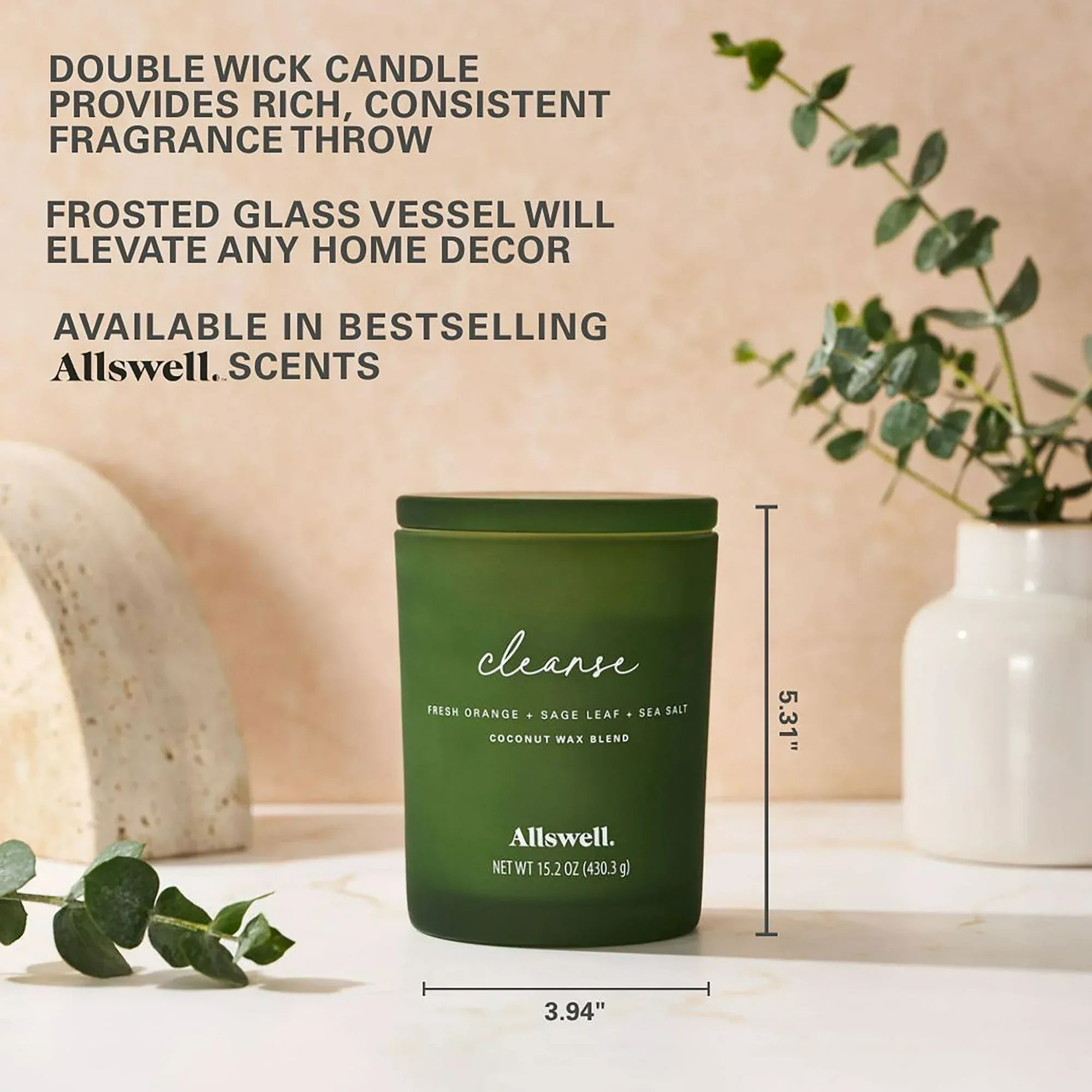 Allswell Scented 2-Wick Spa Jar Candle 15oz. - Image 18