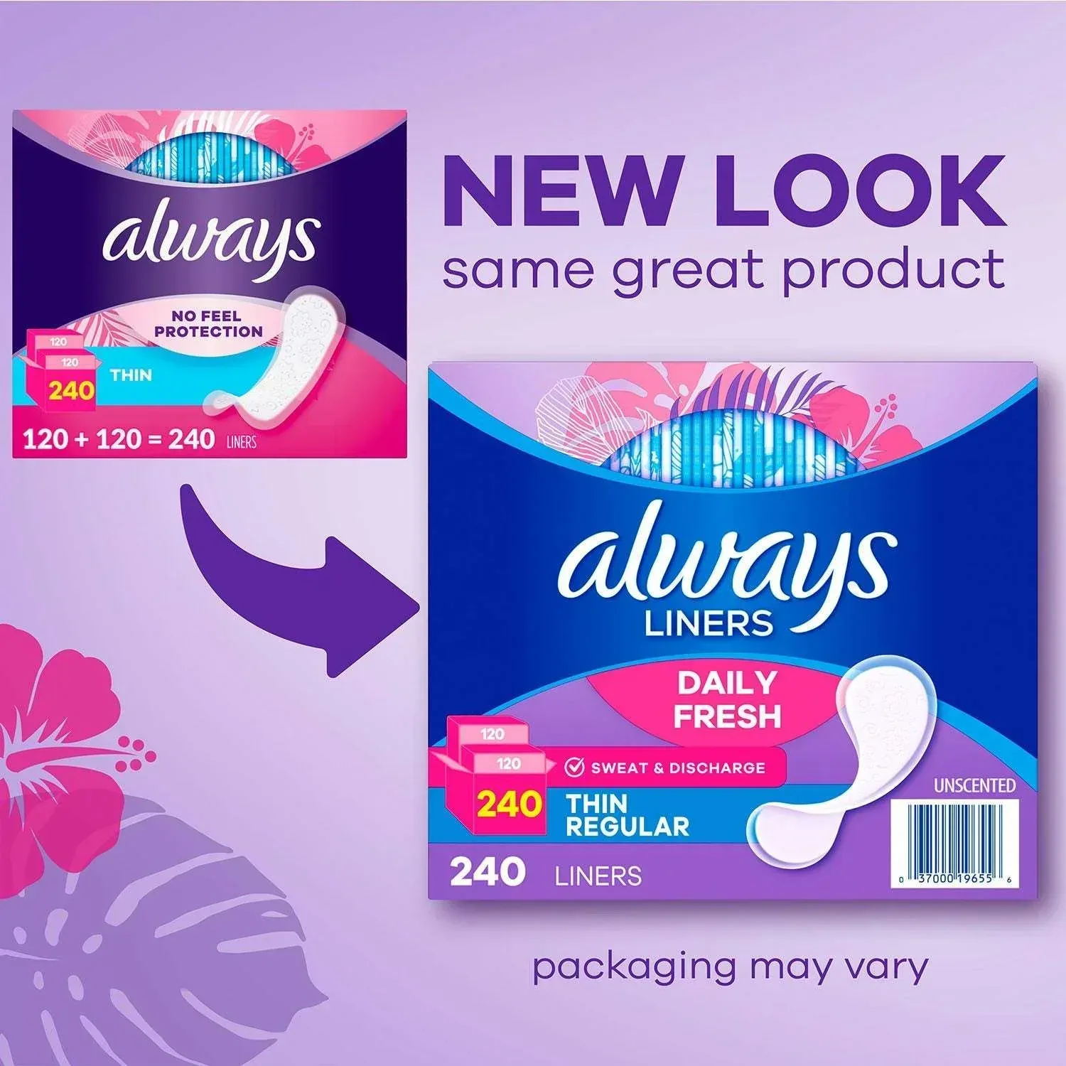 Always Daily Panty Liners, Unscented, 240 ct. - Image 7