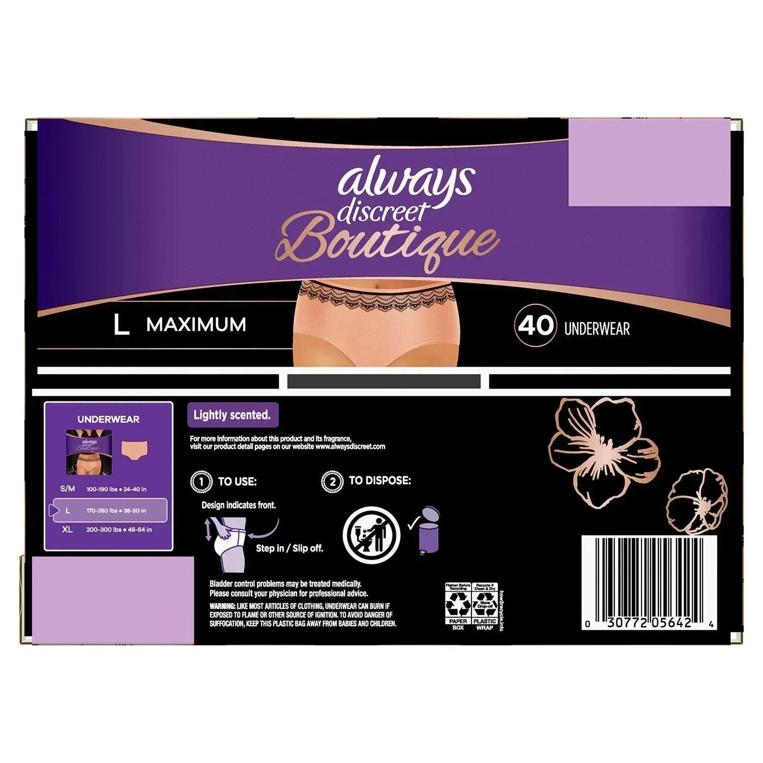 Always Discreet Boutique Incontinence Underwear, Maximum, Choose Size - Image 2
