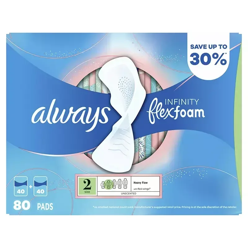 Always Infinity with FlexFoam Pads, Size 2, Heavy, with Wings, Unscented, 80 ct. - Image 7