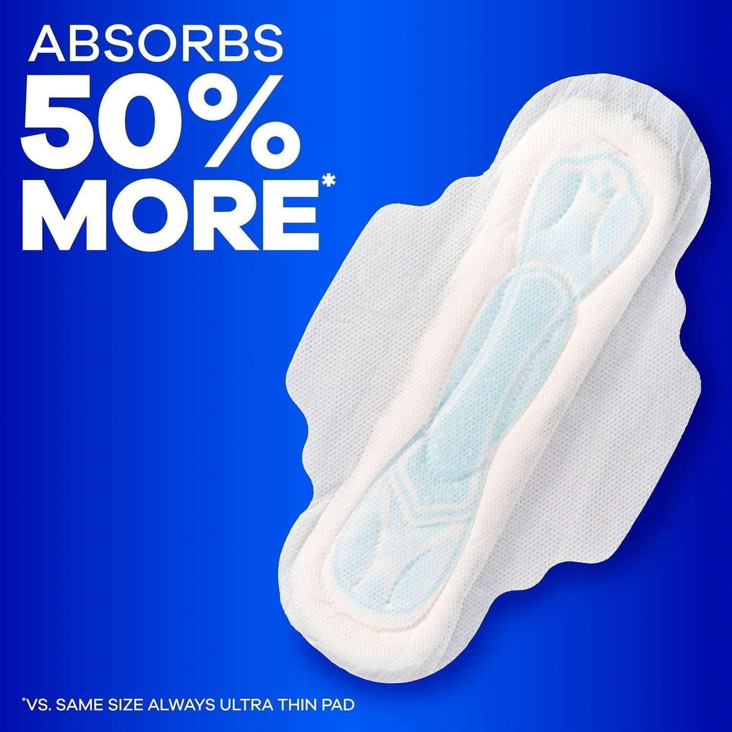 Always Maxi Long Pads, Unscented, Size 2, 90 ct. - Image 4