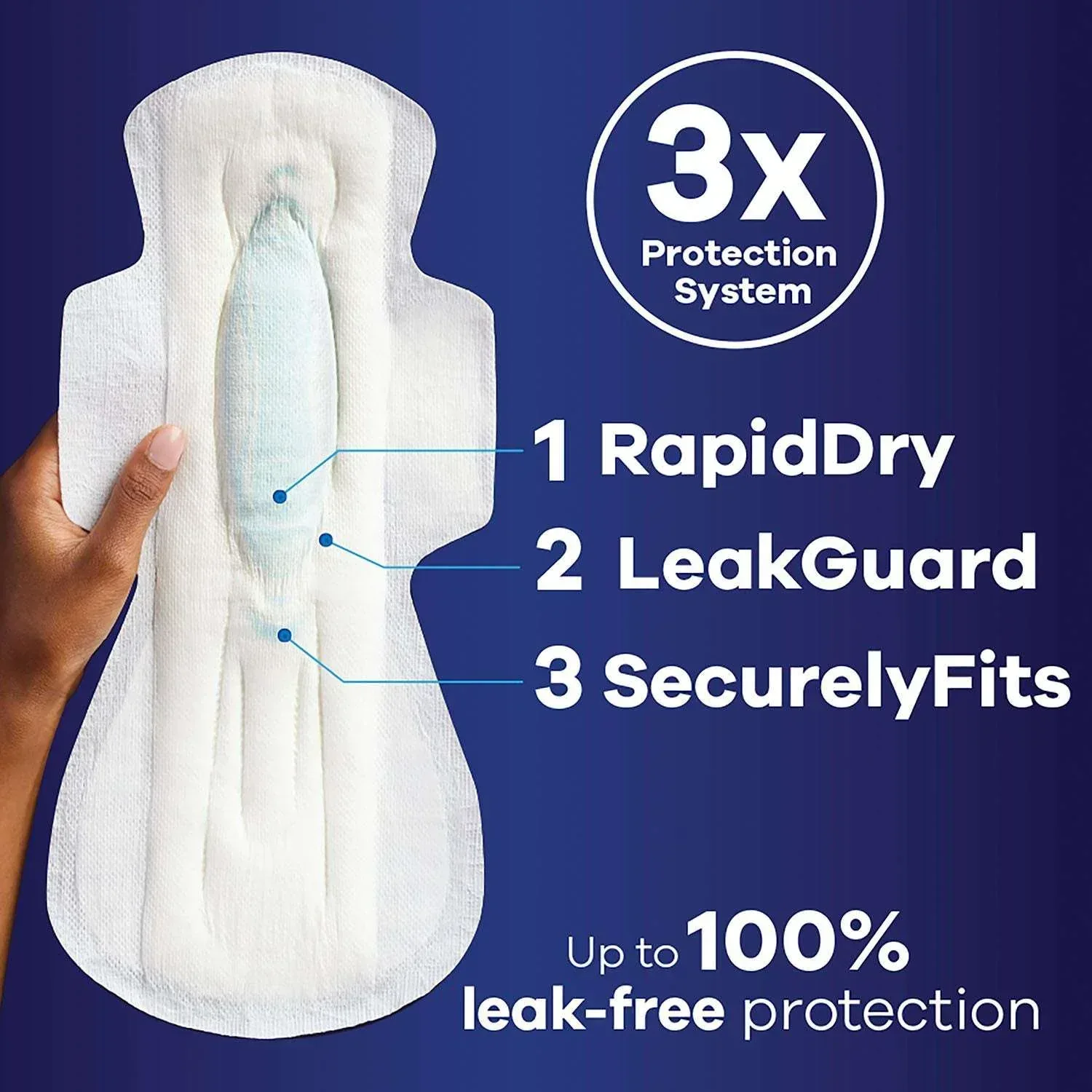 Always Maxi Overnight Pads with Wings, Size 5, 66 ct. - Image 3