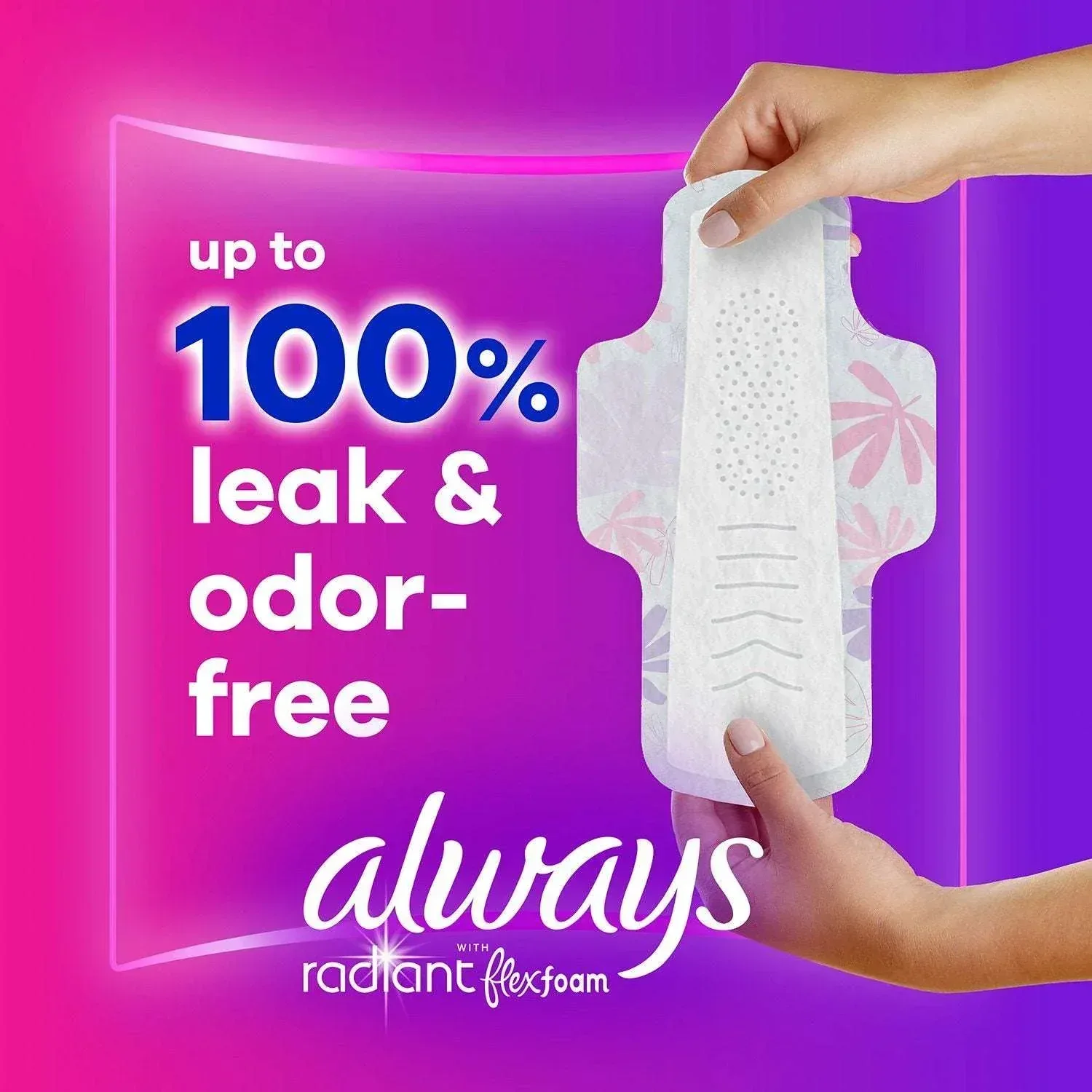 Always Radiant Regular Pads with Flexi-Wings, Scented, Size 1, 76 ct. - Image 2