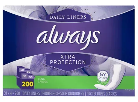 Always Xtra Protection Pantiliners, 200 ct.