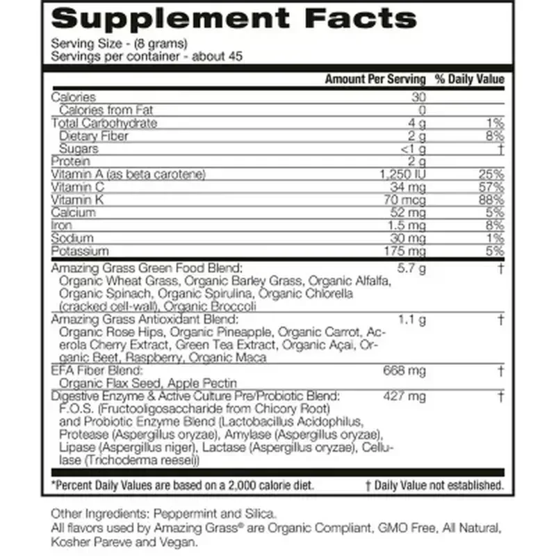 Amazing Grass Green Superfood Powder, Original (45 Servings, 12.6 Oz.) - Image 2