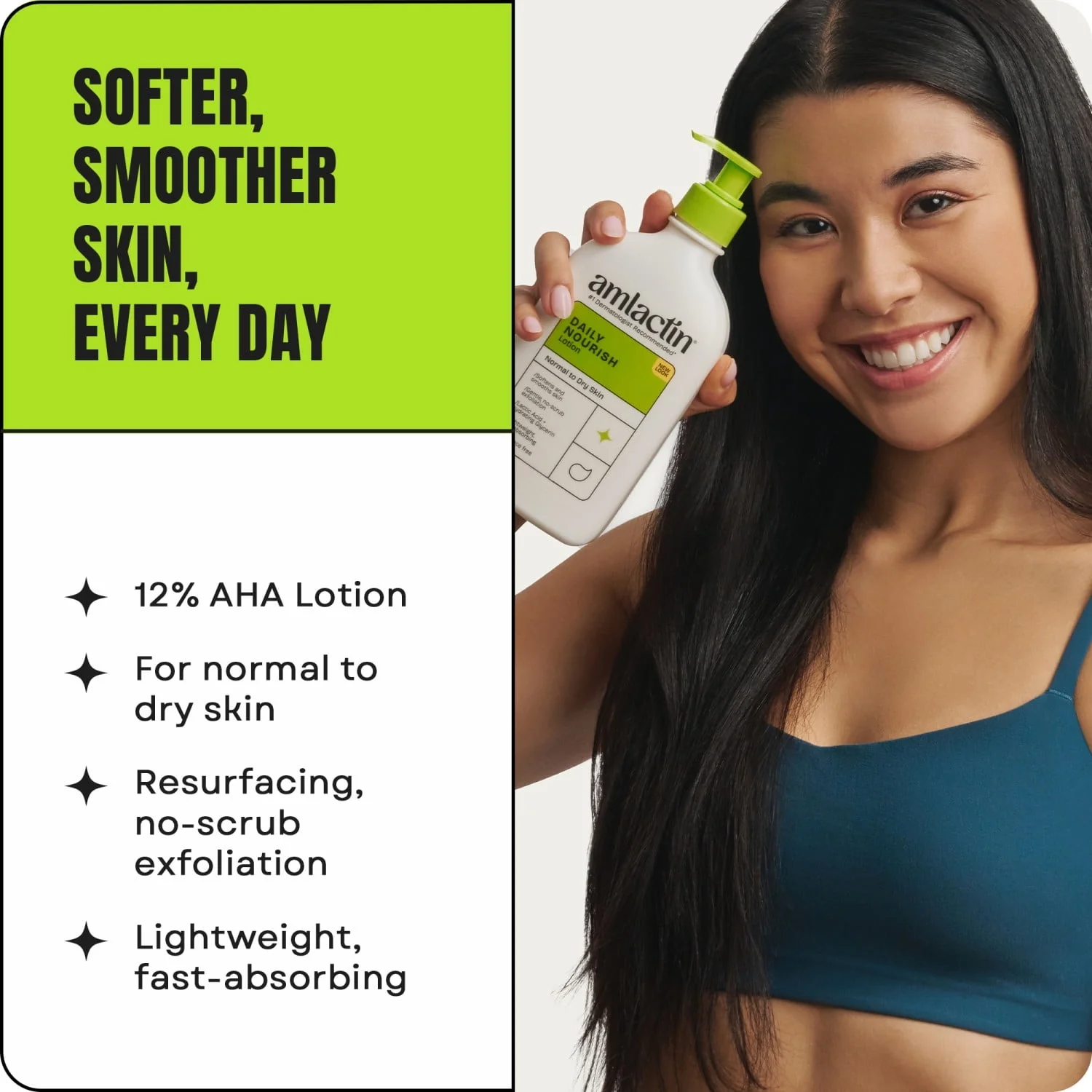 AmLactin Daily Nourish Body Lotion, 12% Lactic Acid for Dry Skin, Exfoliating, 7.9 oz - Image 3
