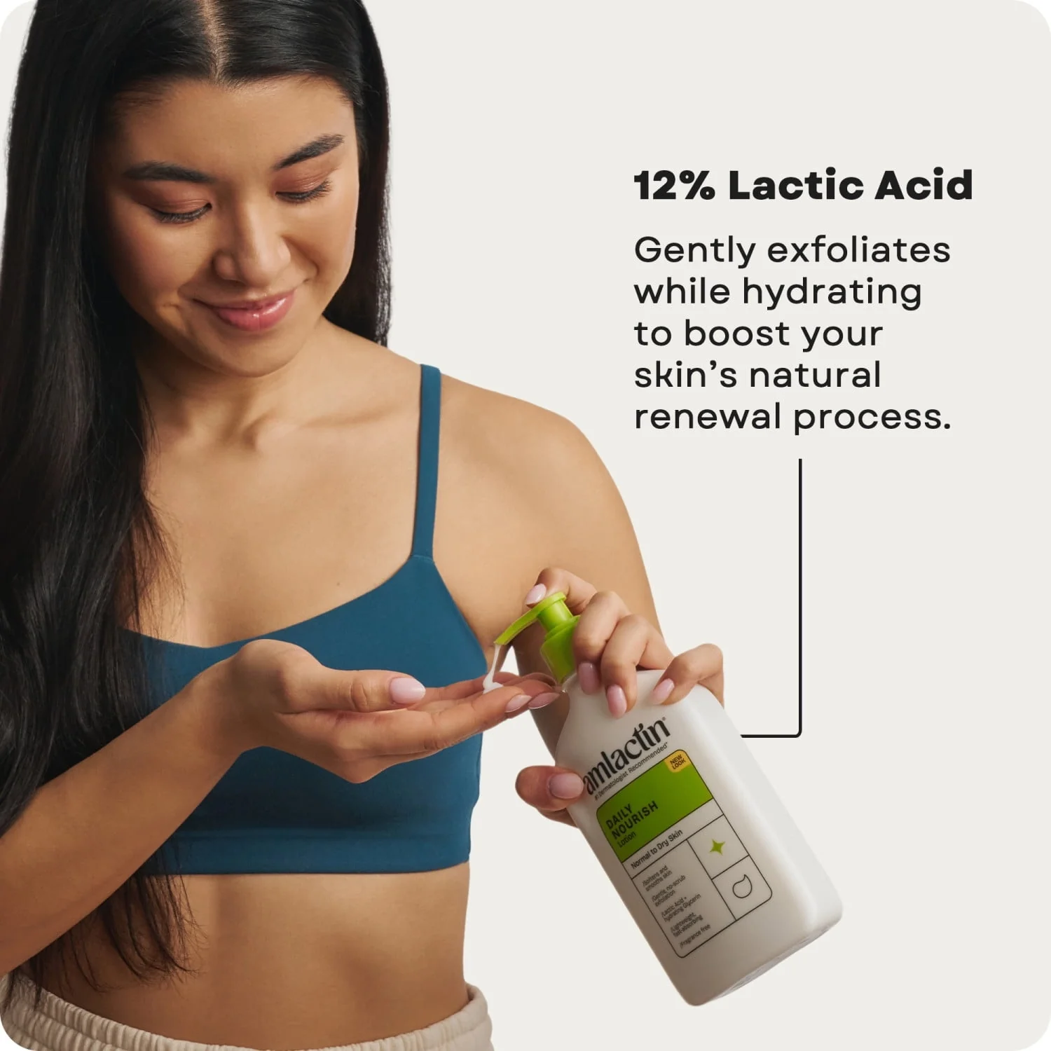 AmLactin Daily Nourish Body Lotion, 12% Lactic Acid for Dry Skin, Exfoliating, 7.9 oz - Image 4