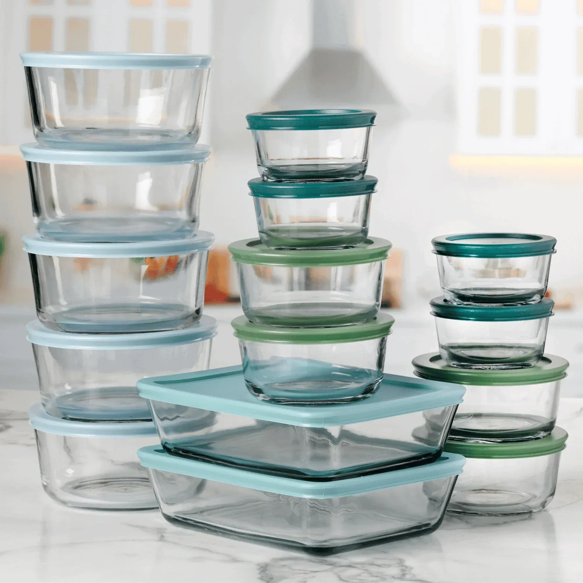 Anchor Hocking 32-Piece Glass Food Storage Containers with Colorful BPA-Free Lids - Image 7