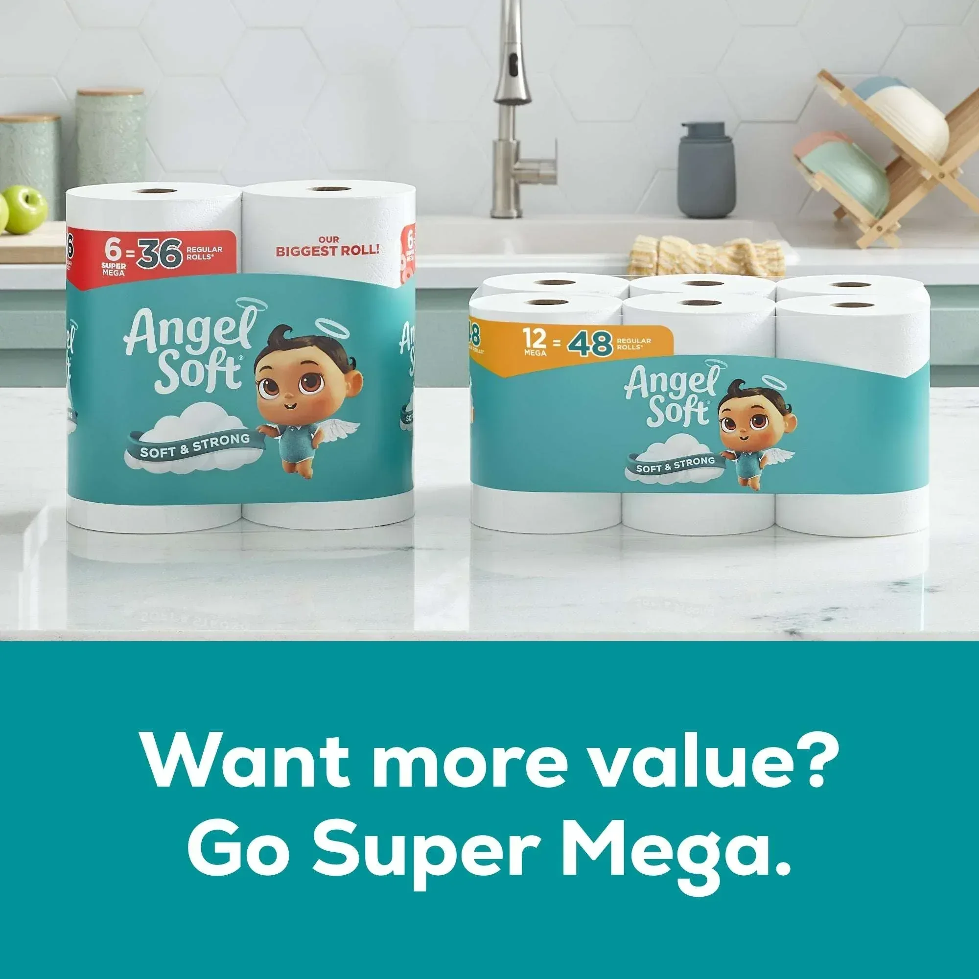 Angel Soft 2-Ply Toilet Paper, 24 Mega Rolls - Image 5