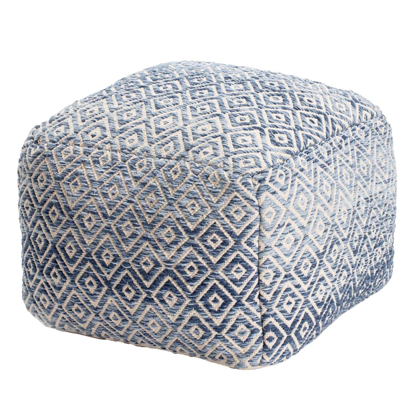 Anji Mountain Woven Diamond Pouf - Image 3