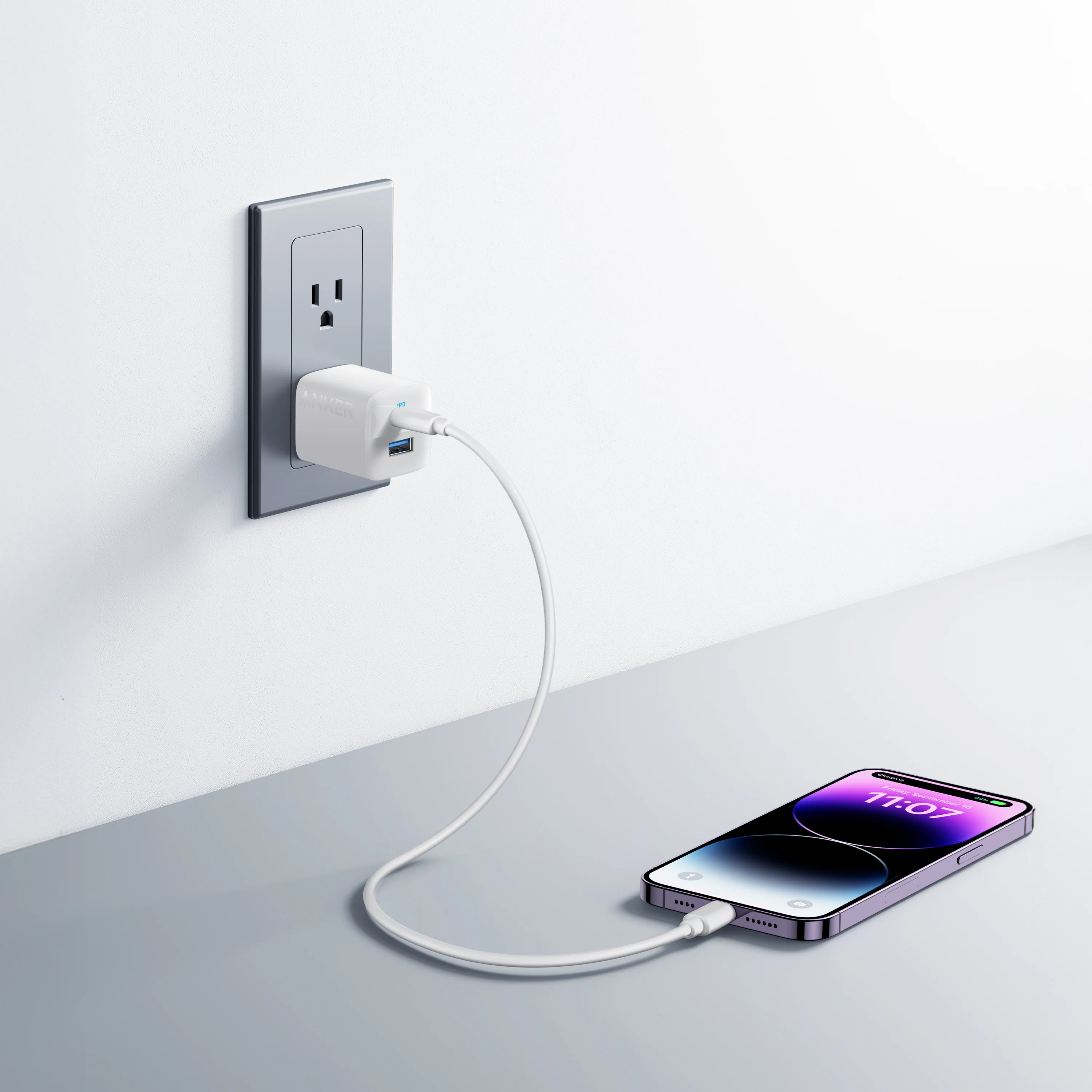 Anker 33W 2-Port Wall Charger with Foldable Plug, Compact Fast Charger, White (Cable Not Included) - Image 4