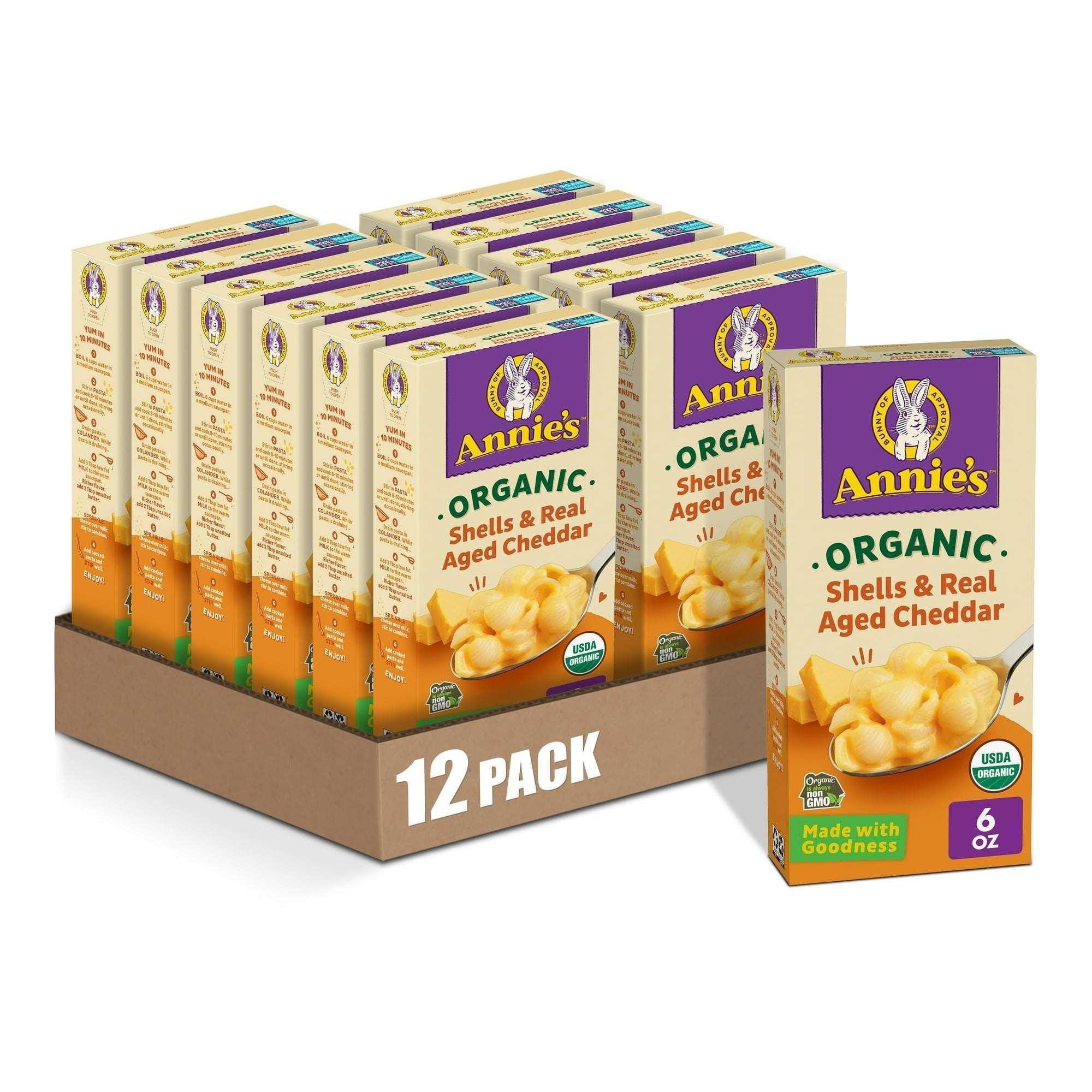 Annie's Shells and Real Aged Cheddar, Made with Organic Pasta and Real Cheese, 6 oz - Image 13