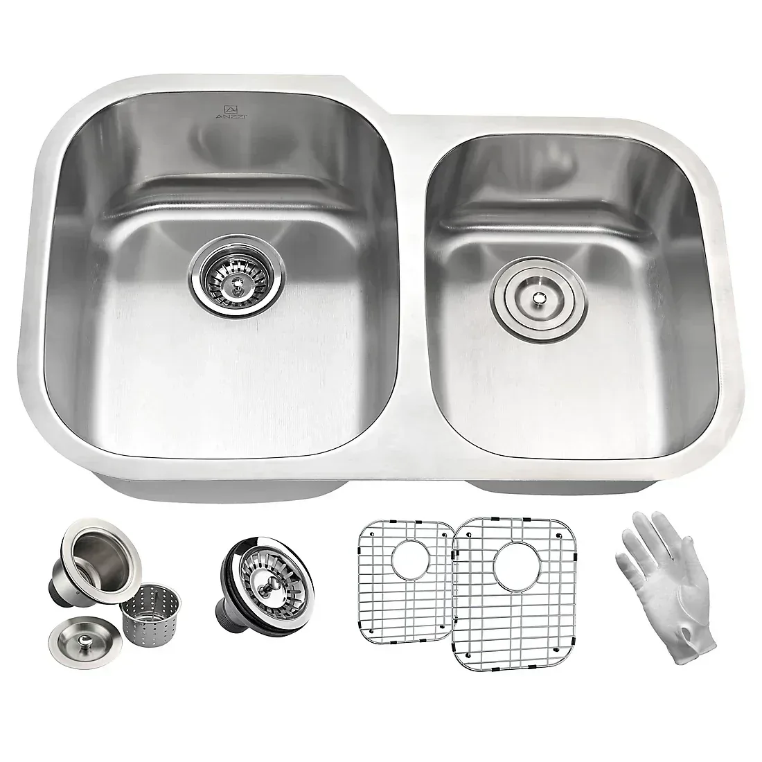 ANZZI Moore 32" x 20" Kitchen Sink - Brushed Silver - Image 2