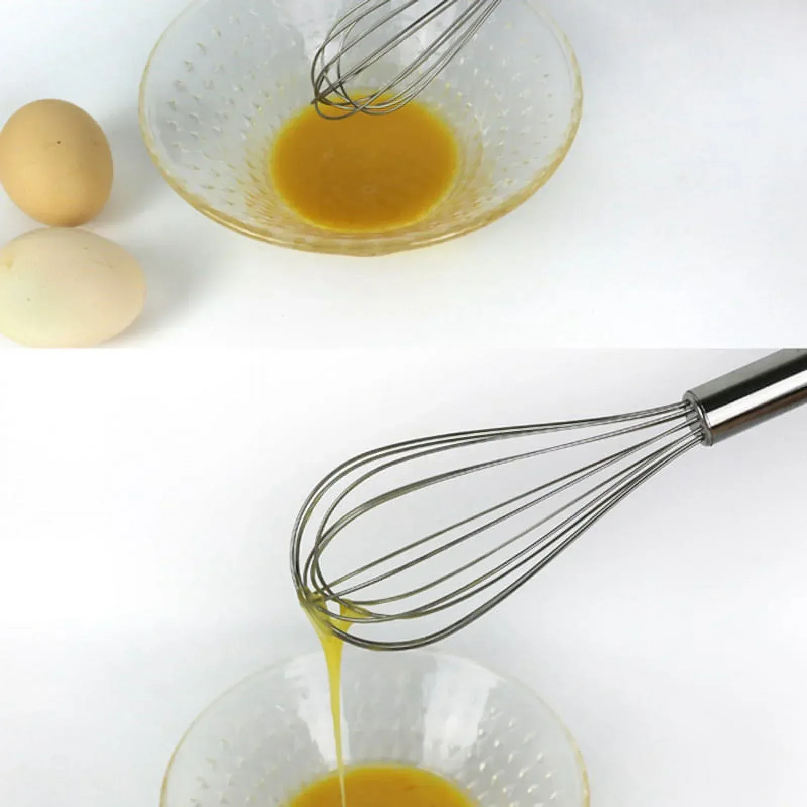 Apehuyuan 3 Pack Whisk Egg Stainless Steel Set 8"10"12" for Cooking Kitchen Strong Handles Balloon Wire Egg Beater for Stirring, Blending and Beating(Oval) - Image 4