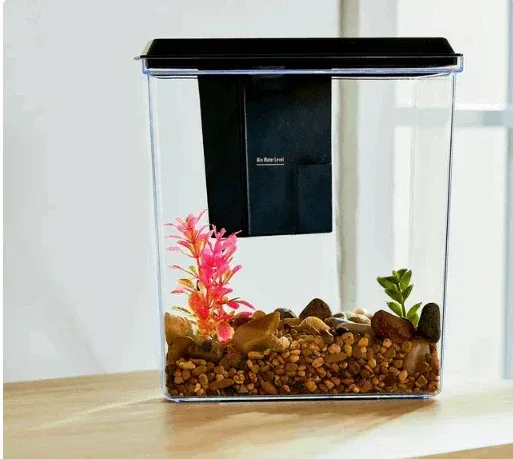 Aqua Culture Plastic 1 Gallon Aquarium with Accessories, Black, 10.1''L x 6.76''W x 8.12''H - Image 3