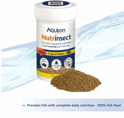 Aqueon Nutrinsect Fish-Free Fish Food Tropical Pellets 1.76 oz - Image 2