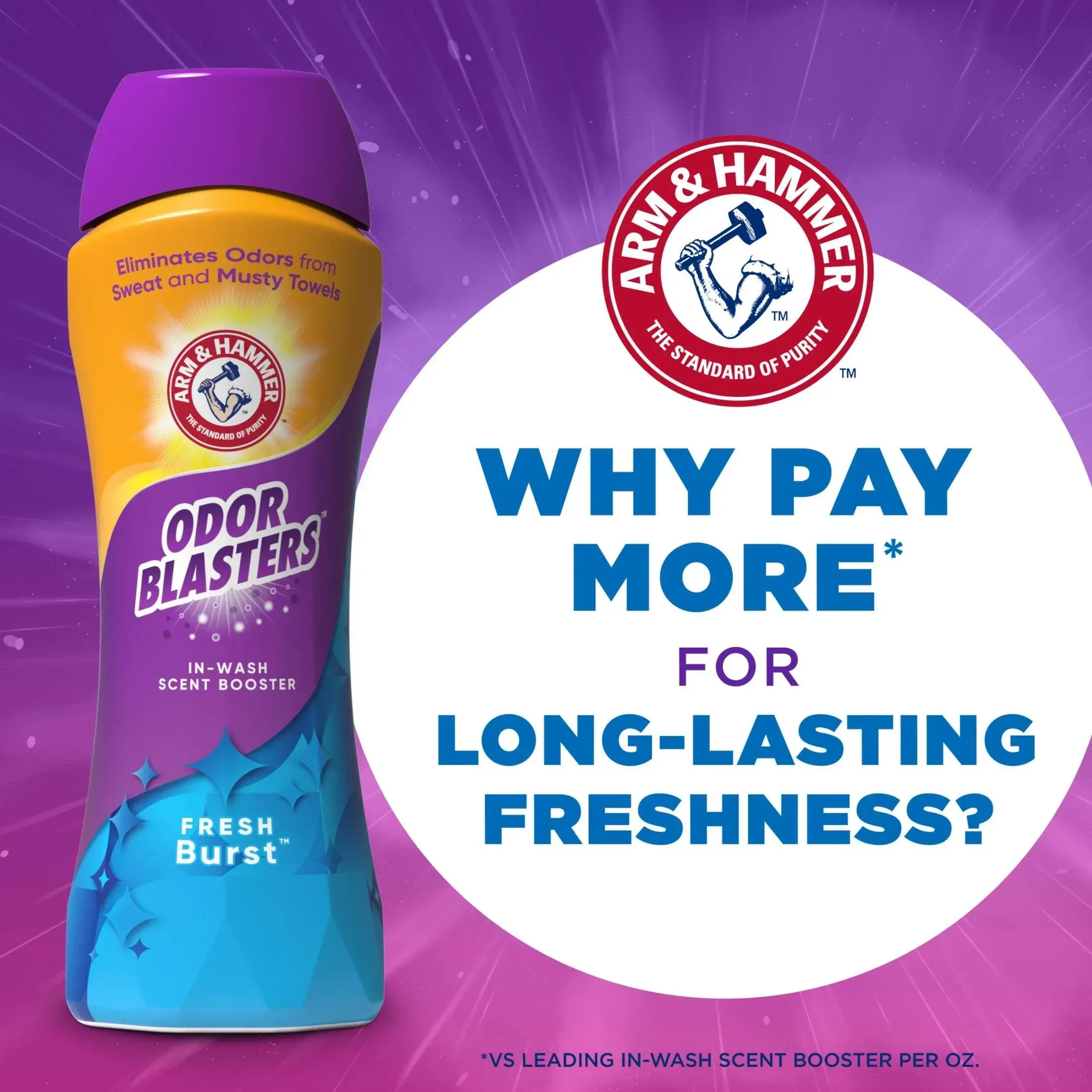 ARM & HAMMER Odor Blasters Fresh Burst In-Wash Laundry Scent Booster, 24 oz Bottle - Image 8