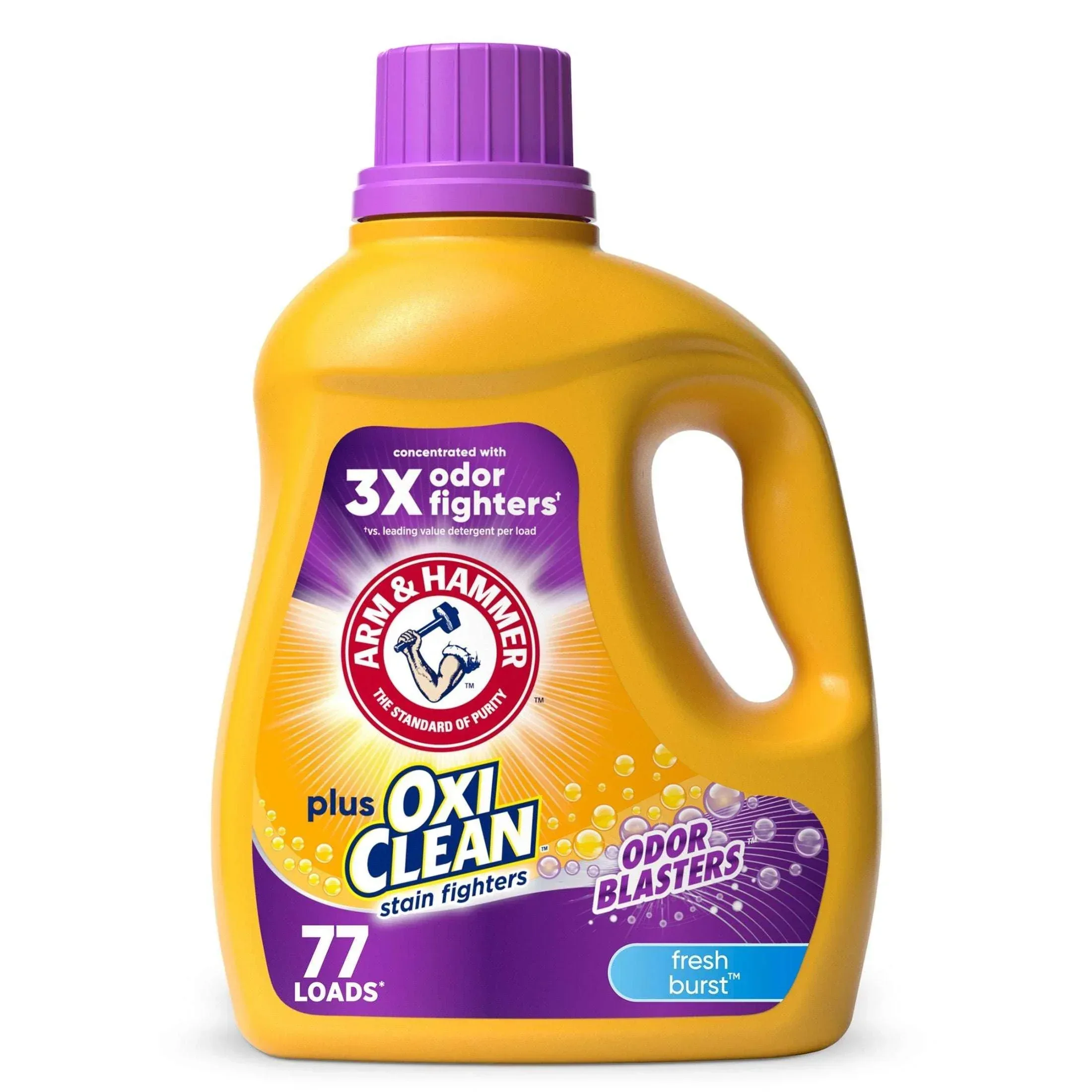 ARM & HAMMER Plus OxiClean Odor Blasters Liquid Laundry Detergent, Fresh Scent, 77 Loads - Image 2